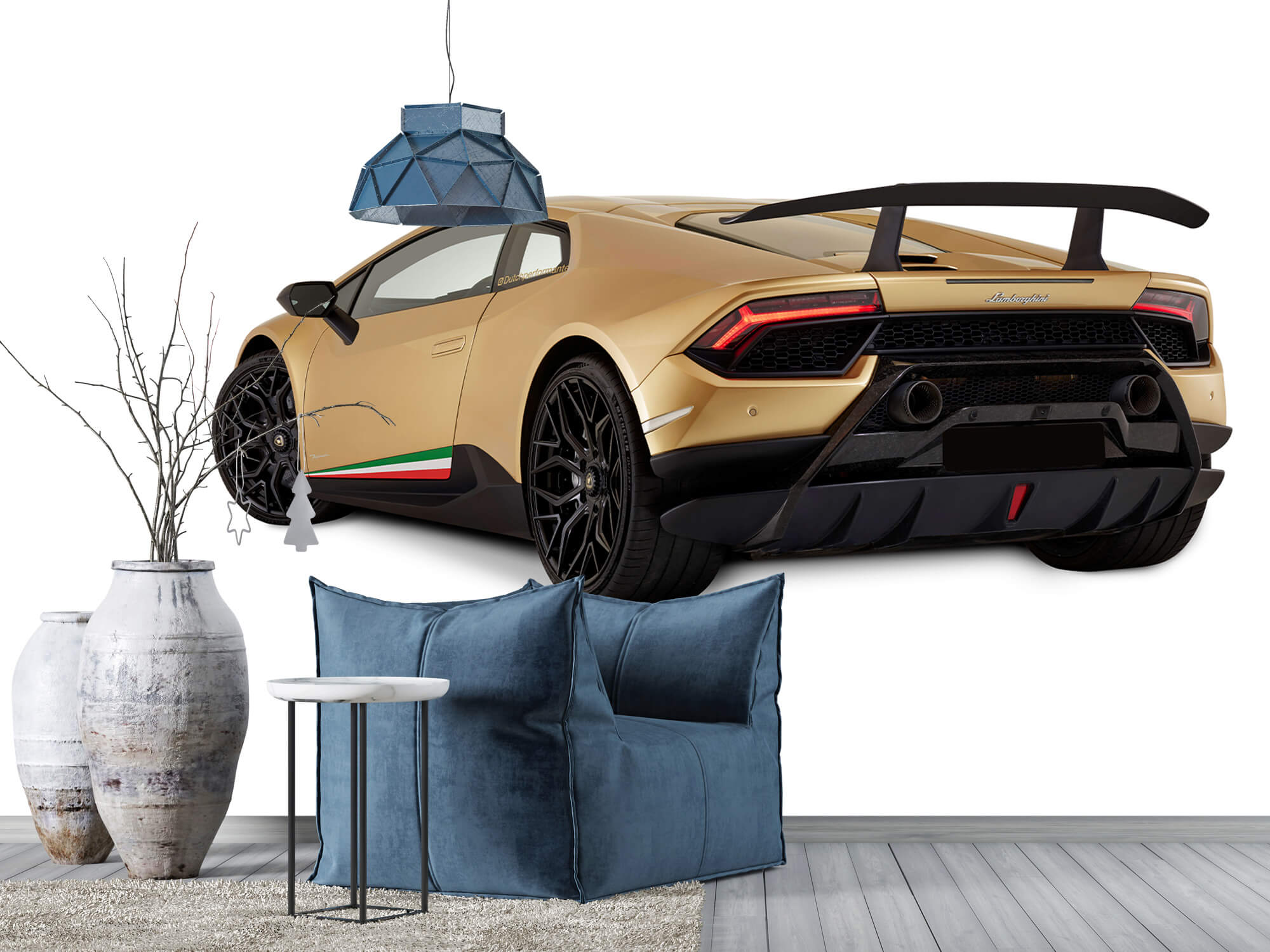 Empapelado Papel pintado con Lamborghini Huracán - trasero izquierdo, blanco - Habitación de adolescentes 5
