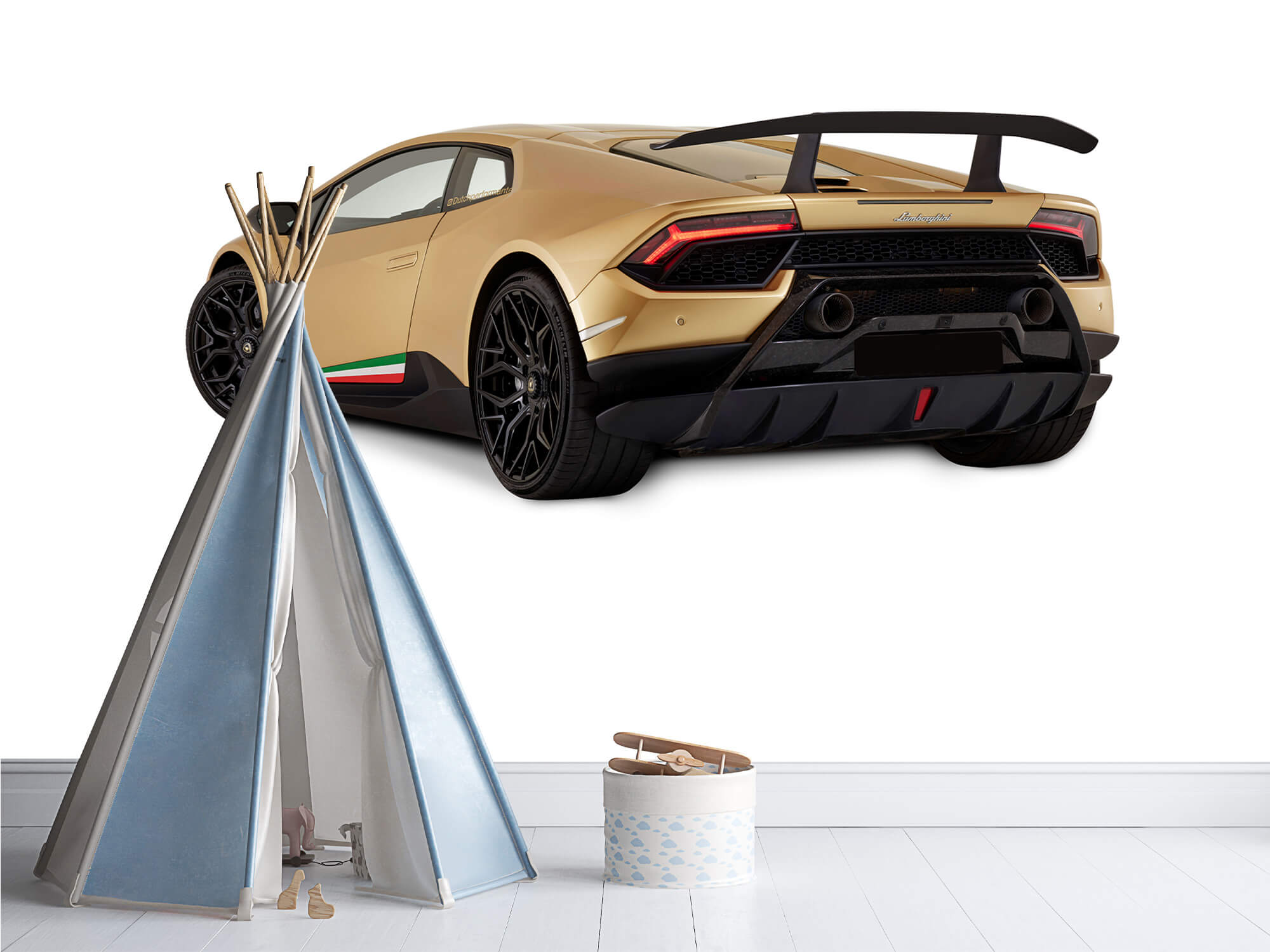 Empapelado Papel pintado con Lamborghini Huracán - trasero izquierdo, blanco - Habitación de adolescentes 12
