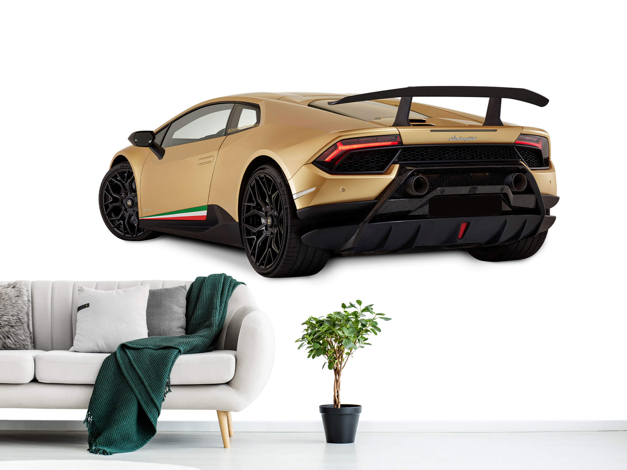 Empapelado Papel pintado con Lamborghini Huracán - trasero izquierdo, blanco - Habitación de adolescentes 1