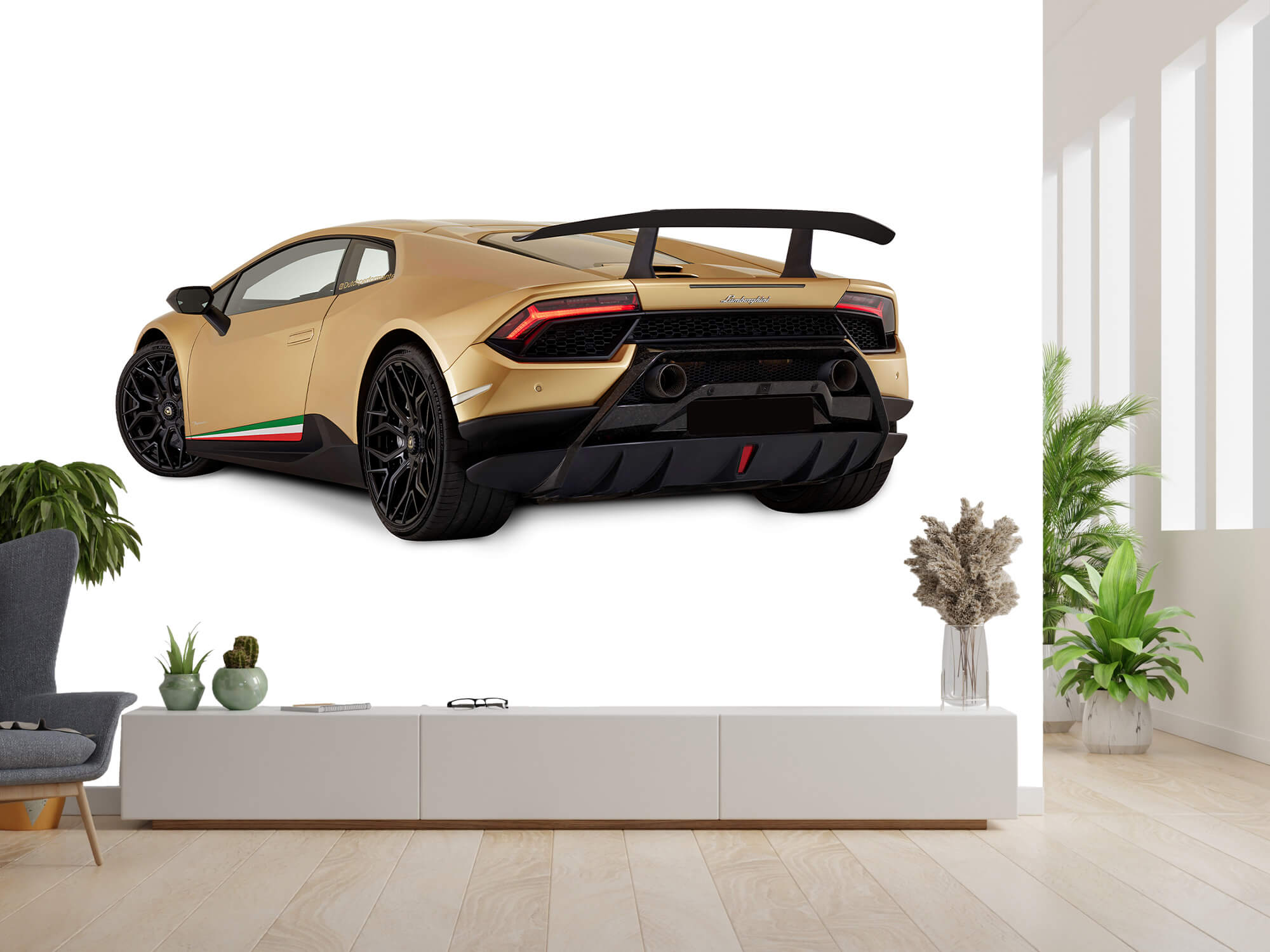 Empapelado Papel pintado con Lamborghini Huracán - trasero izquierdo, blanco - Habitación de adolescentes 3