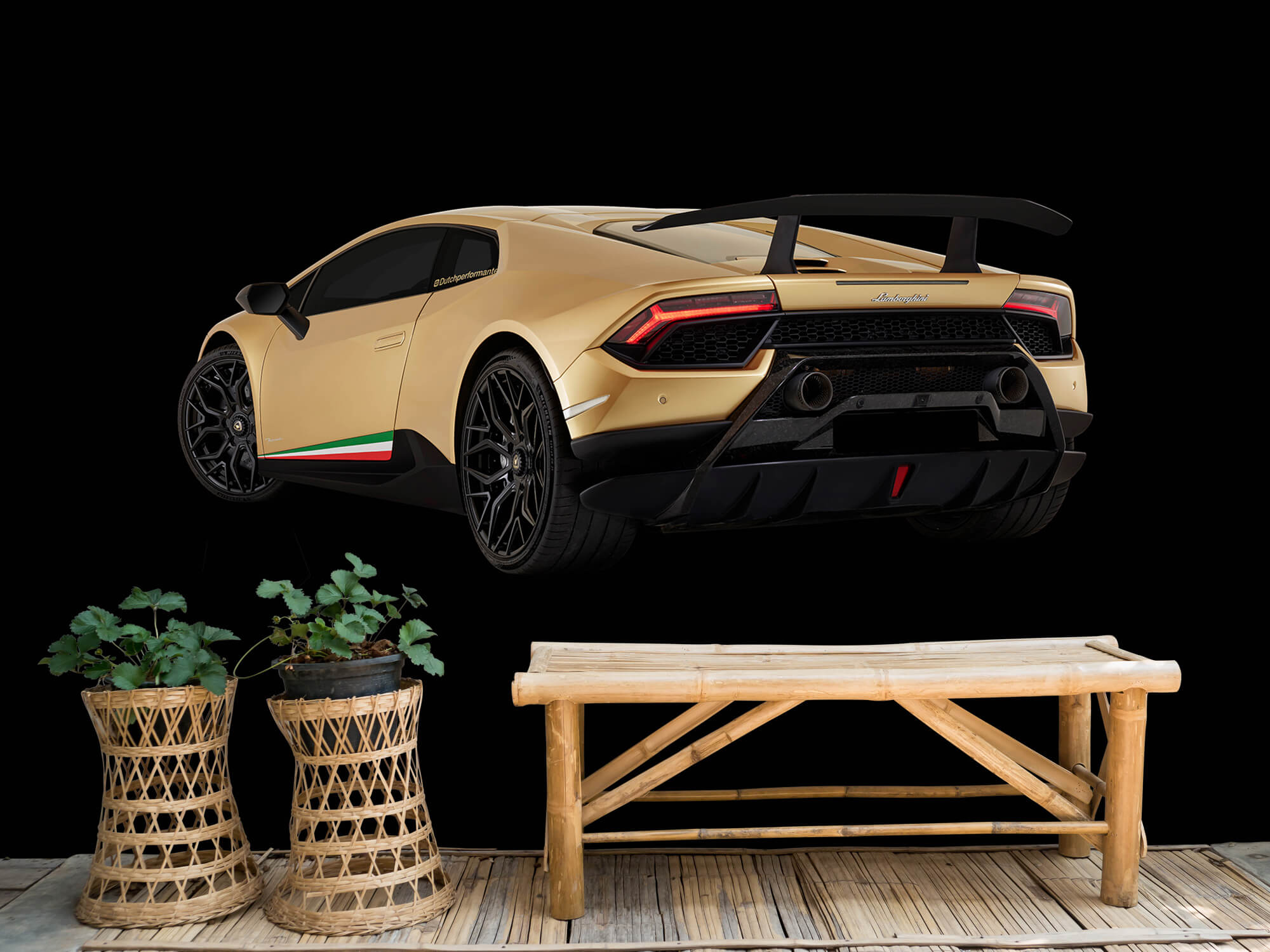 Empapelado Papel pintado con Lamborghini Huracán - parte trasera izquierda, negro - Habitación de adolescentes 6