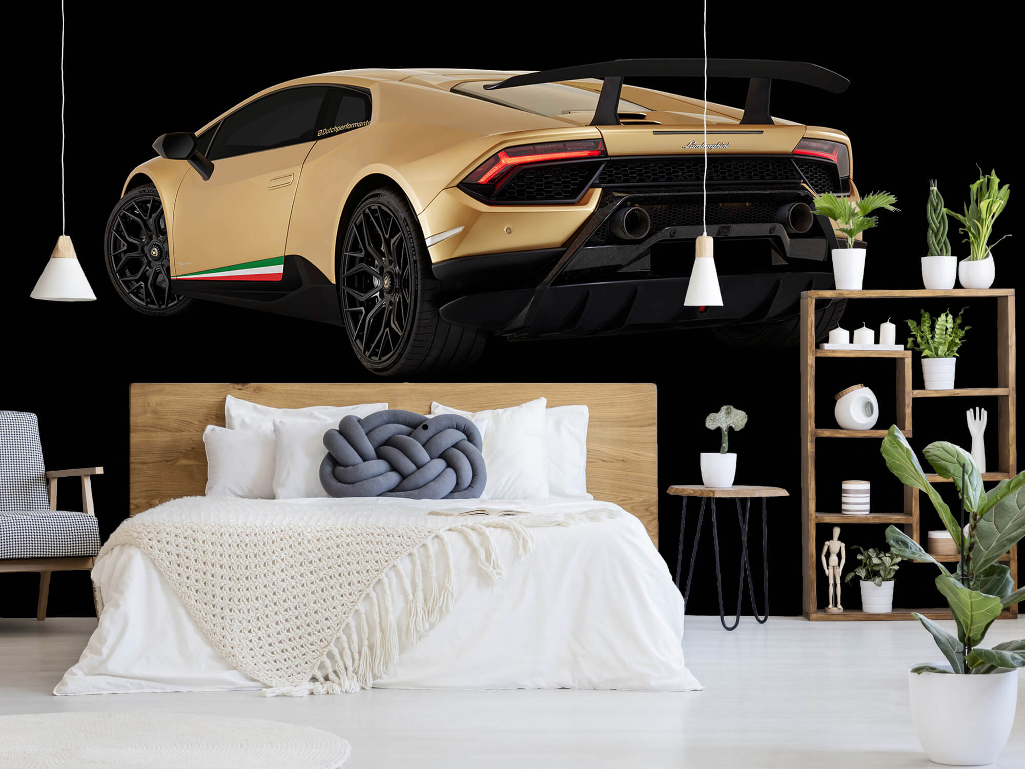 Empapelado Papel pintado con Lamborghini Huracán - parte trasera izquierda, negro - Habitación de adolescentes 1