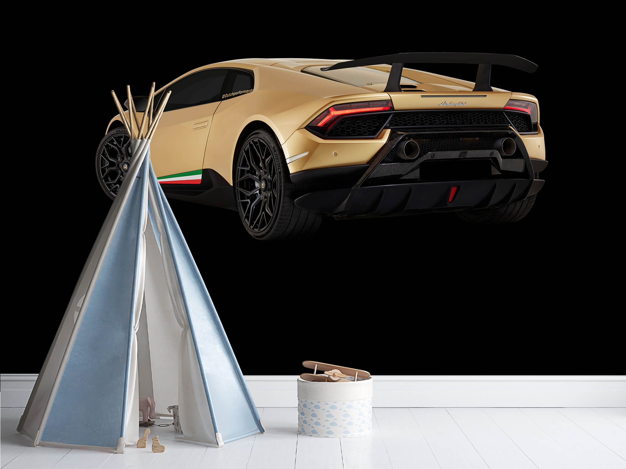 Empapelado Papel pintado con Lamborghini Huracán - parte trasera izquierda, negro - Habitación de adolescentes 4