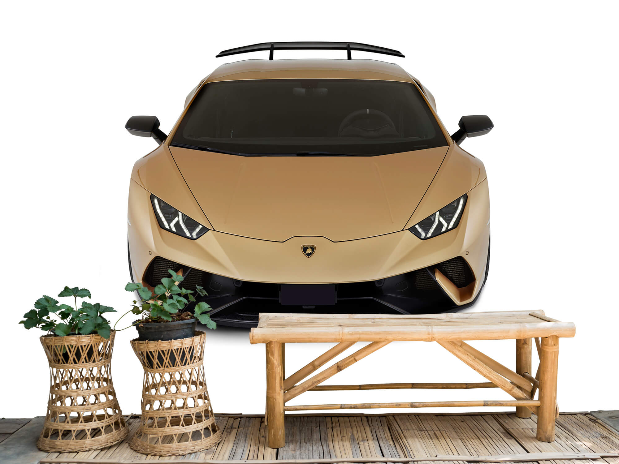 Empapelado Papel pintado con Lamborghini Huracán - frontal desde arriba, blanco - Habitación de niño 3