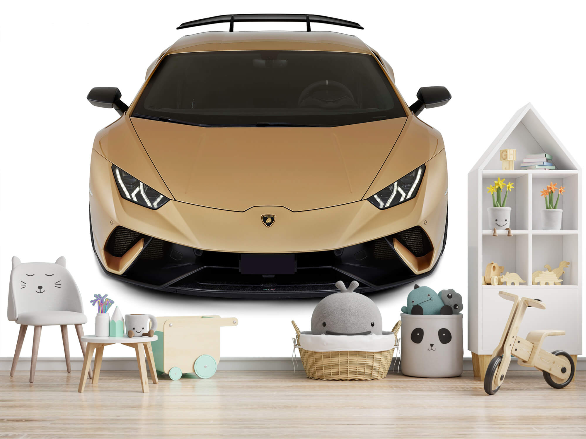 Empapelado Papel pintado con Lamborghini Huracán - frontal desde arriba, blanco - Habitación de niño 6