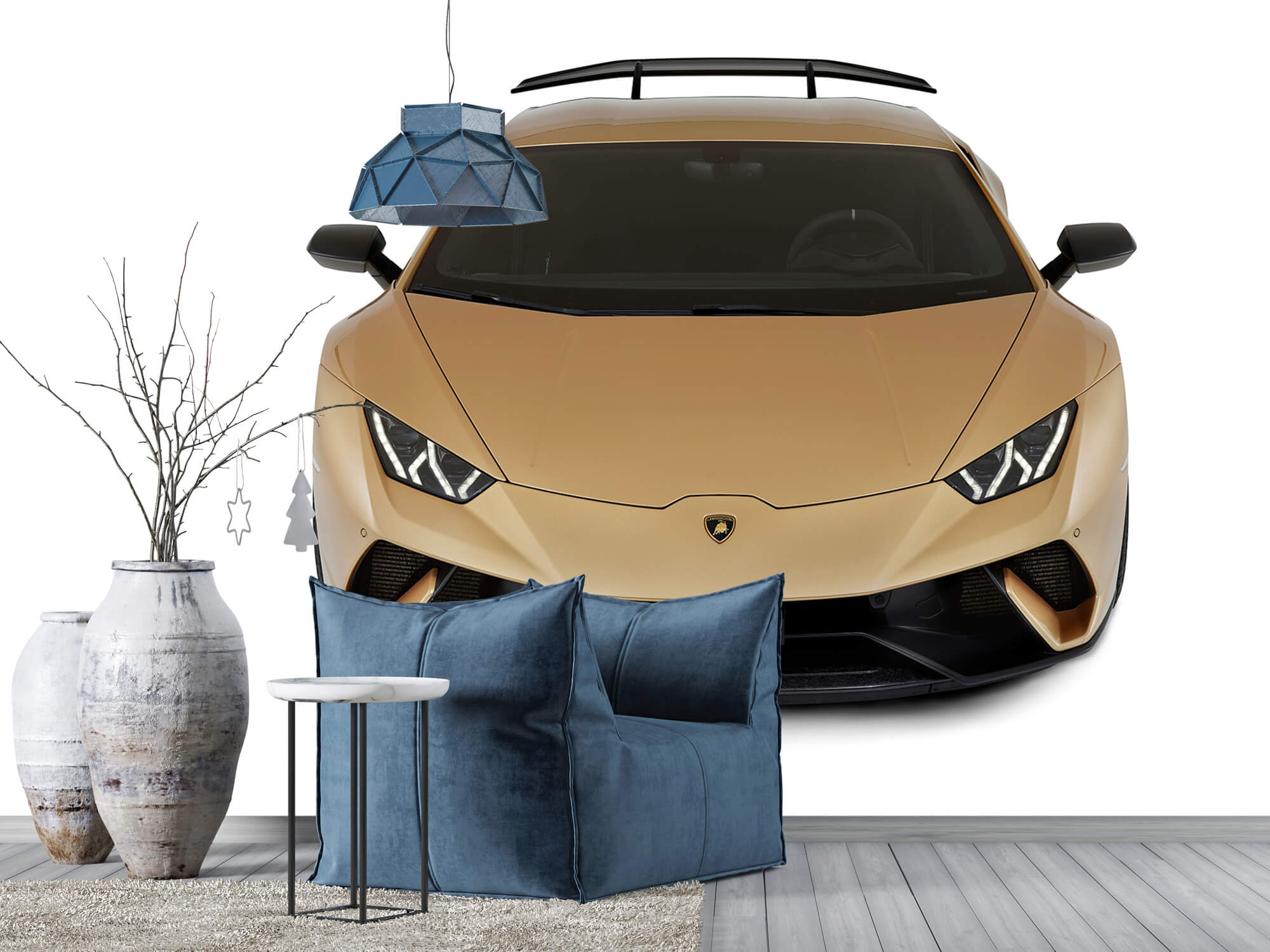 Empapelado Papel pintado con Lamborghini Huracán - frontal desde arriba, blanco - Habitación de niño 9