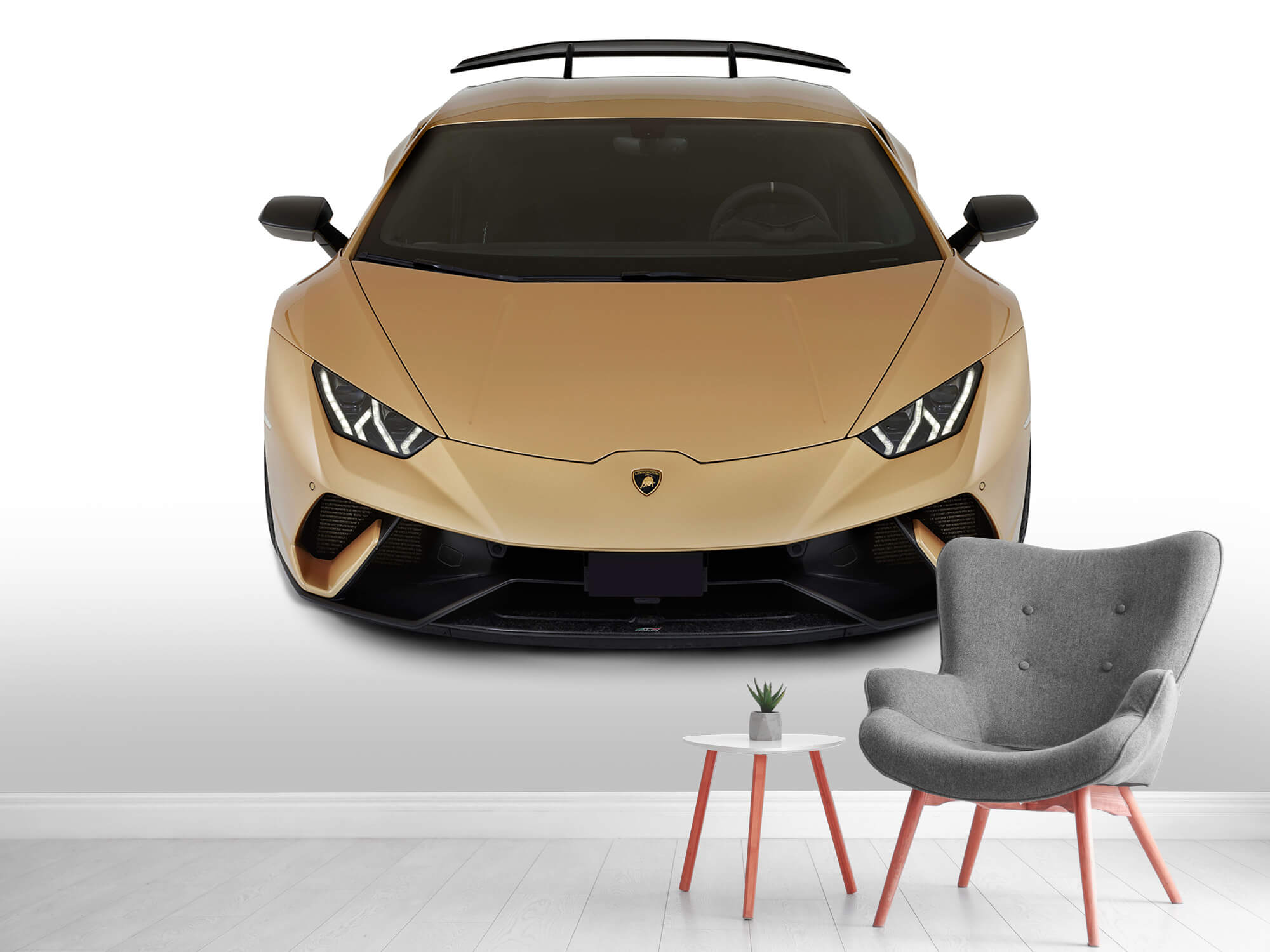 Empapelado Papel pintado con Lamborghini Huracán - frontal desde arriba, blanco - Habitación de niño 2