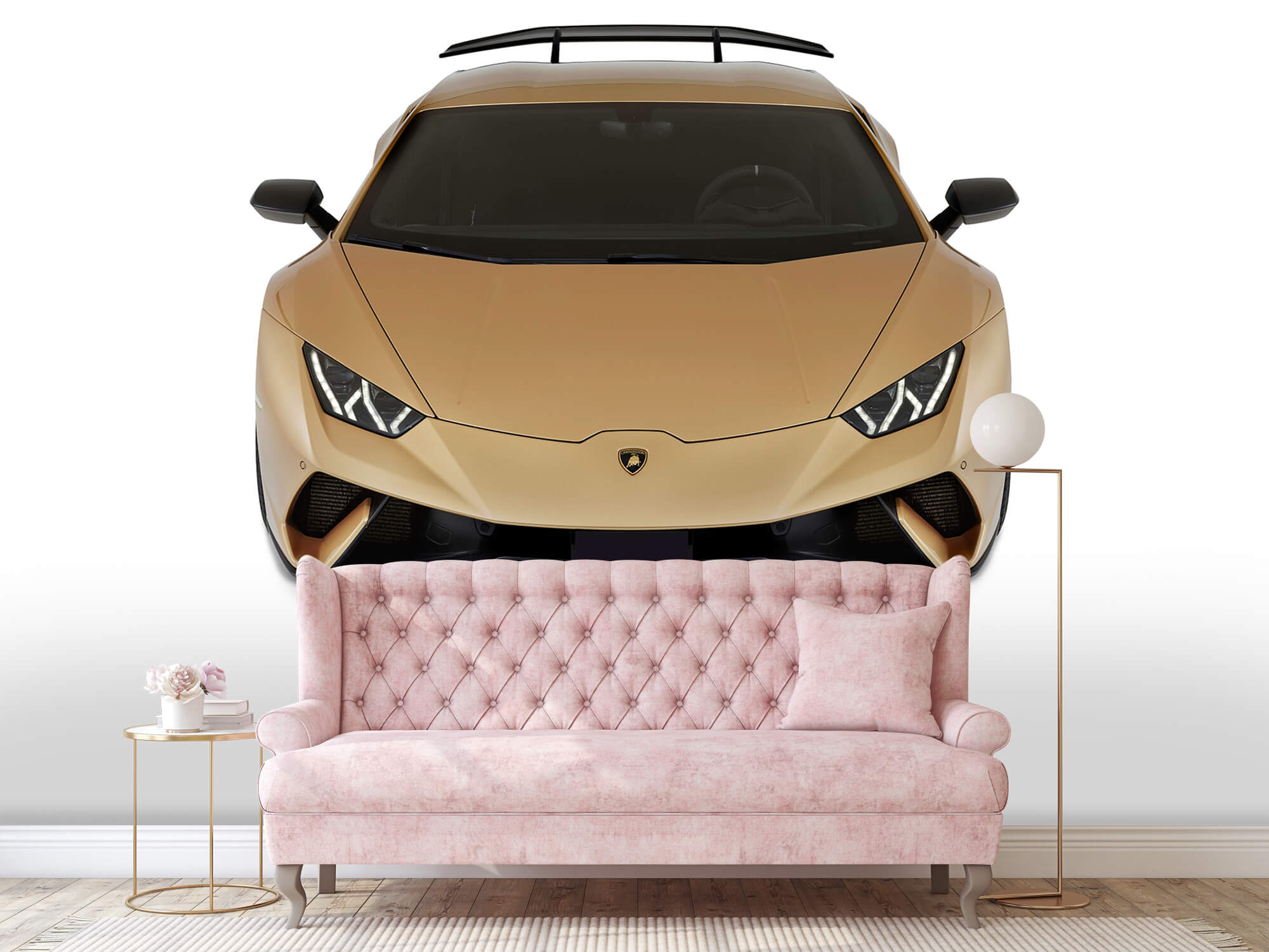 Empapelado Papel pintado con Lamborghini Huracán - frontal desde arriba, blanco - Habitación de niño 13