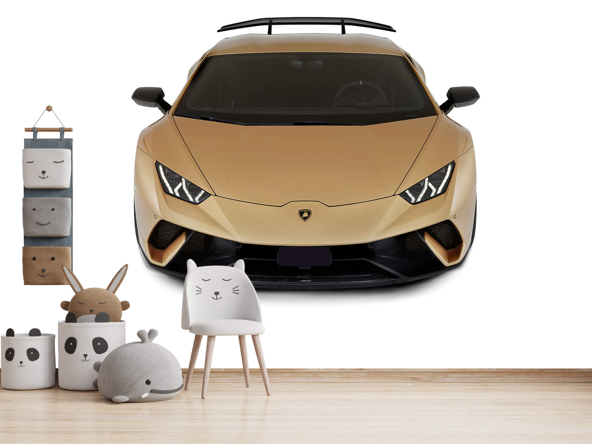 Empapelado Papel pintado con Lamborghini Huracán - frontal desde arriba, blanco - Habitación de niño 8
