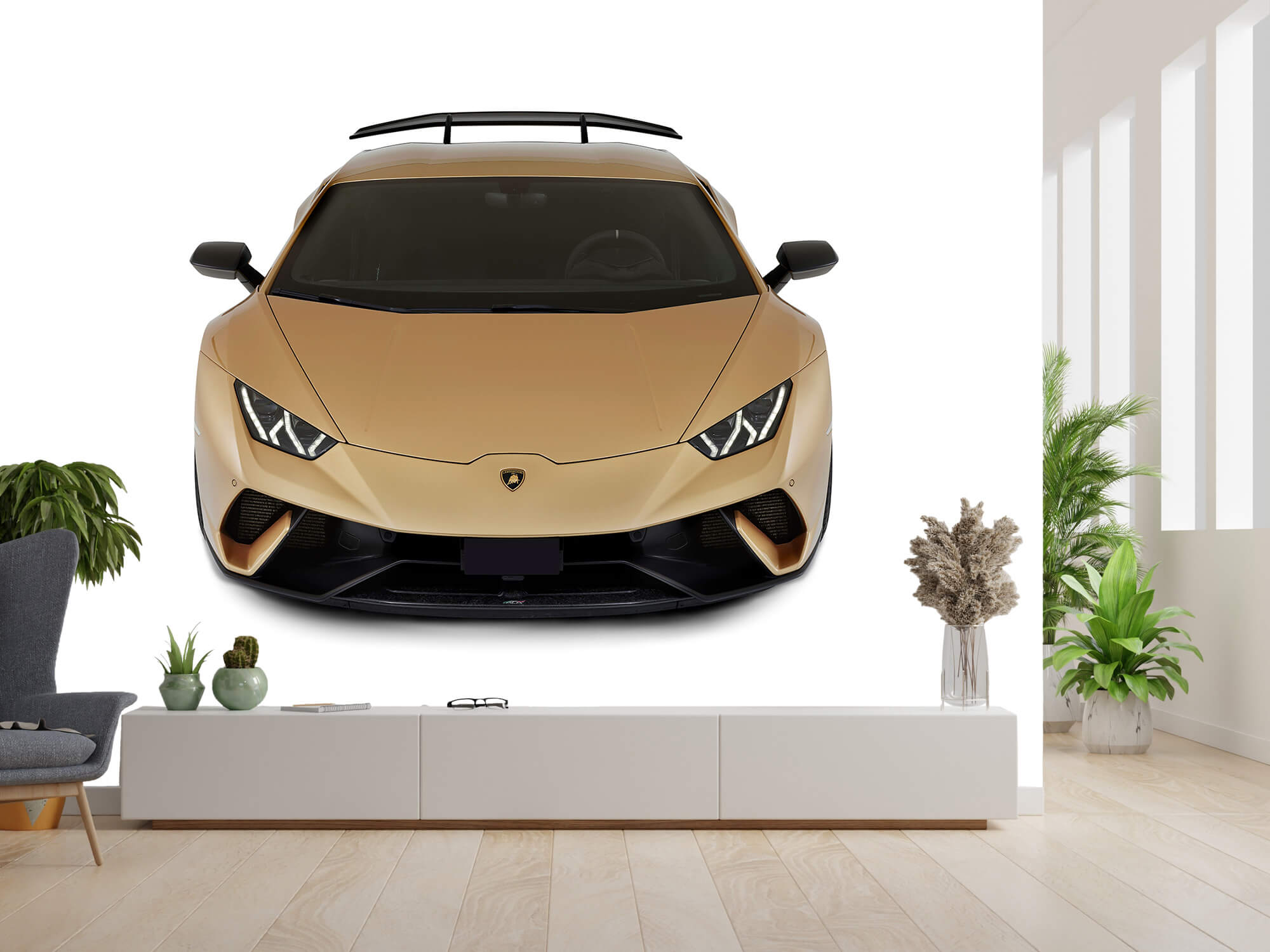 Empapelado Papel pintado con Lamborghini Huracán - frontal desde arriba, blanco - Habitación de niño 4