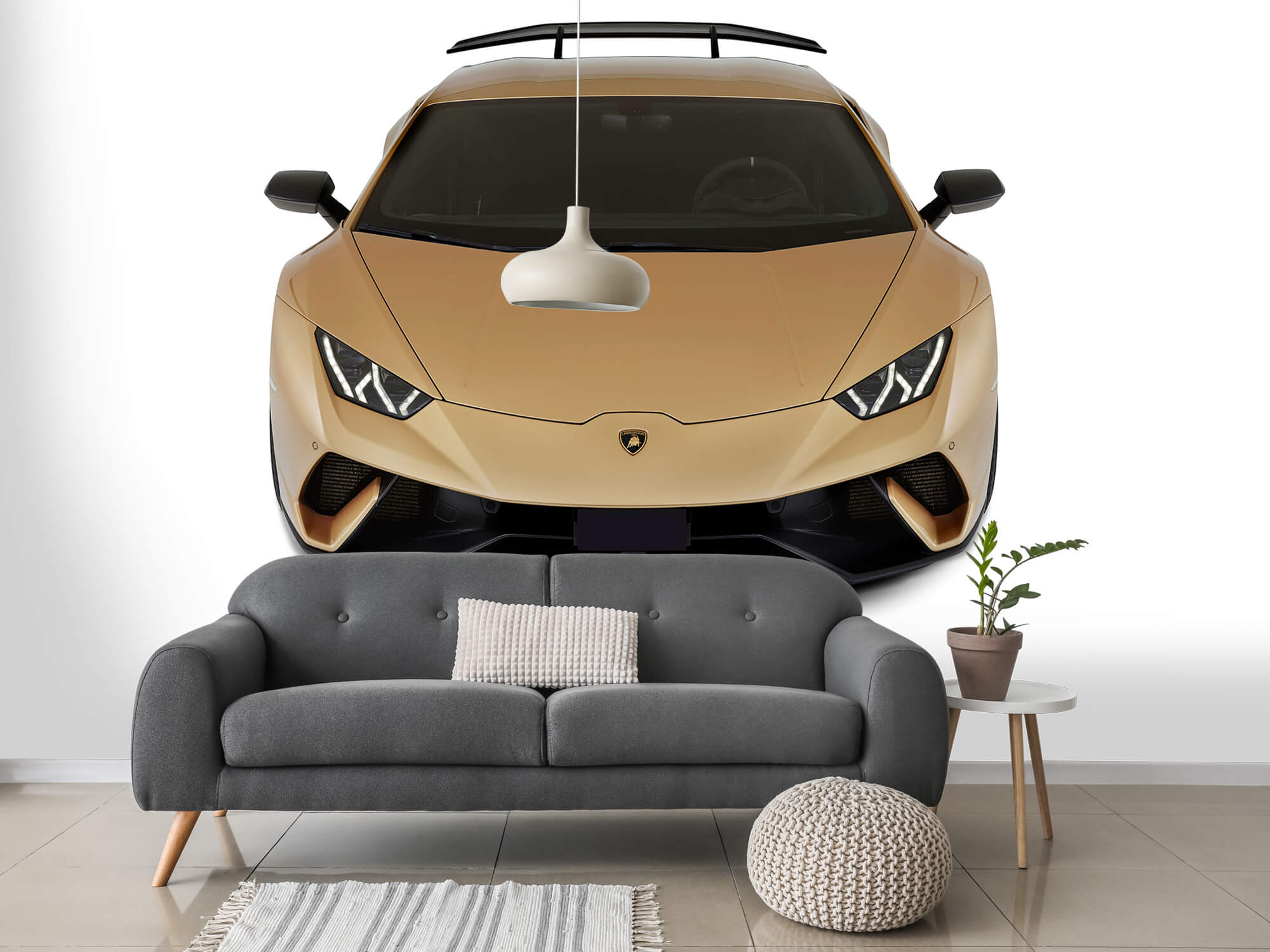 Empapelado Papel pintado con Lamborghini Huracán - frontal desde arriba, blanco - Habitación de niño 14