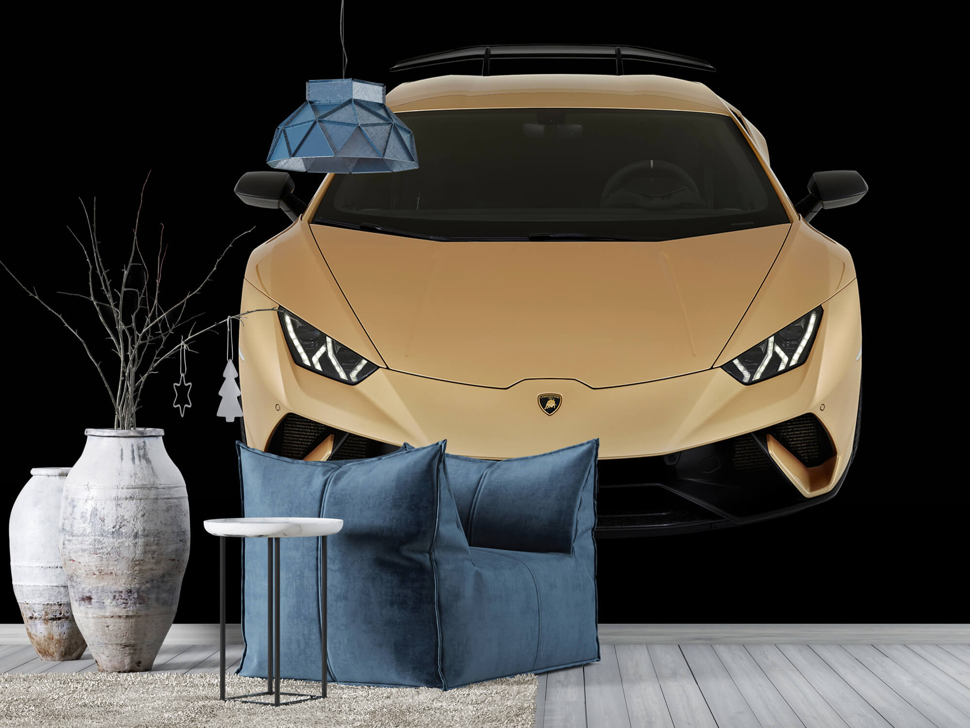 Empapelado Papel pintado con Lamborghini Huracán - frontal desde arriba, negro - Habitación de niño 7