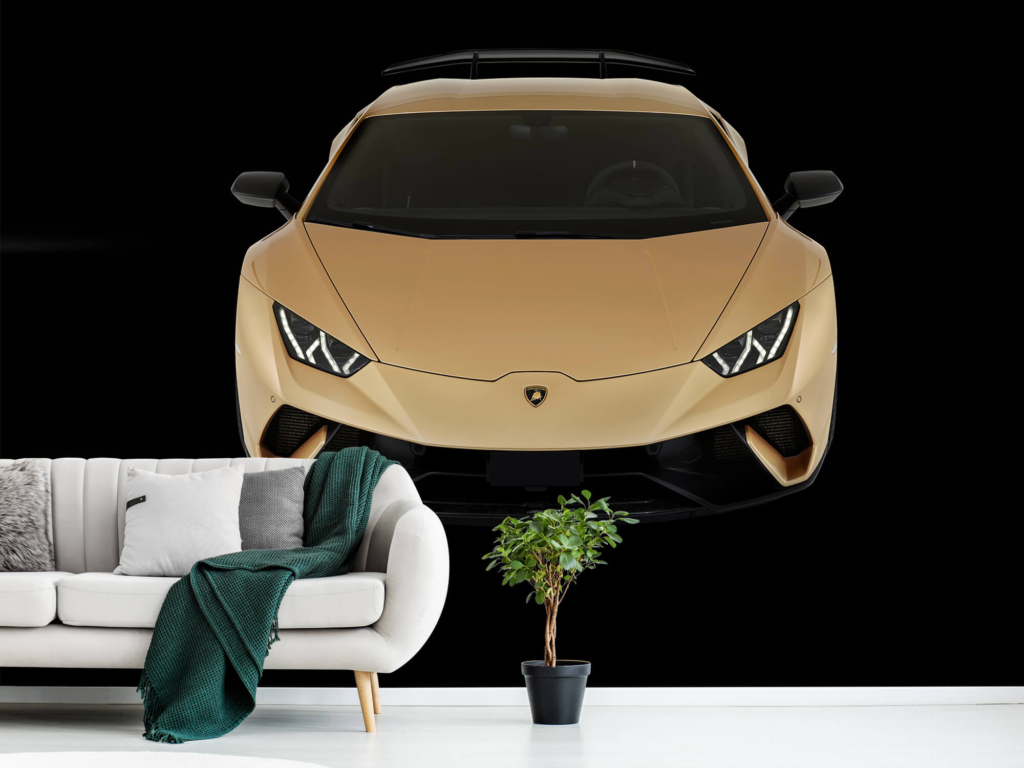 Empapelado Papel pintado con Lamborghini Huracán - frontal desde arriba, negro - Habitación de niño 11