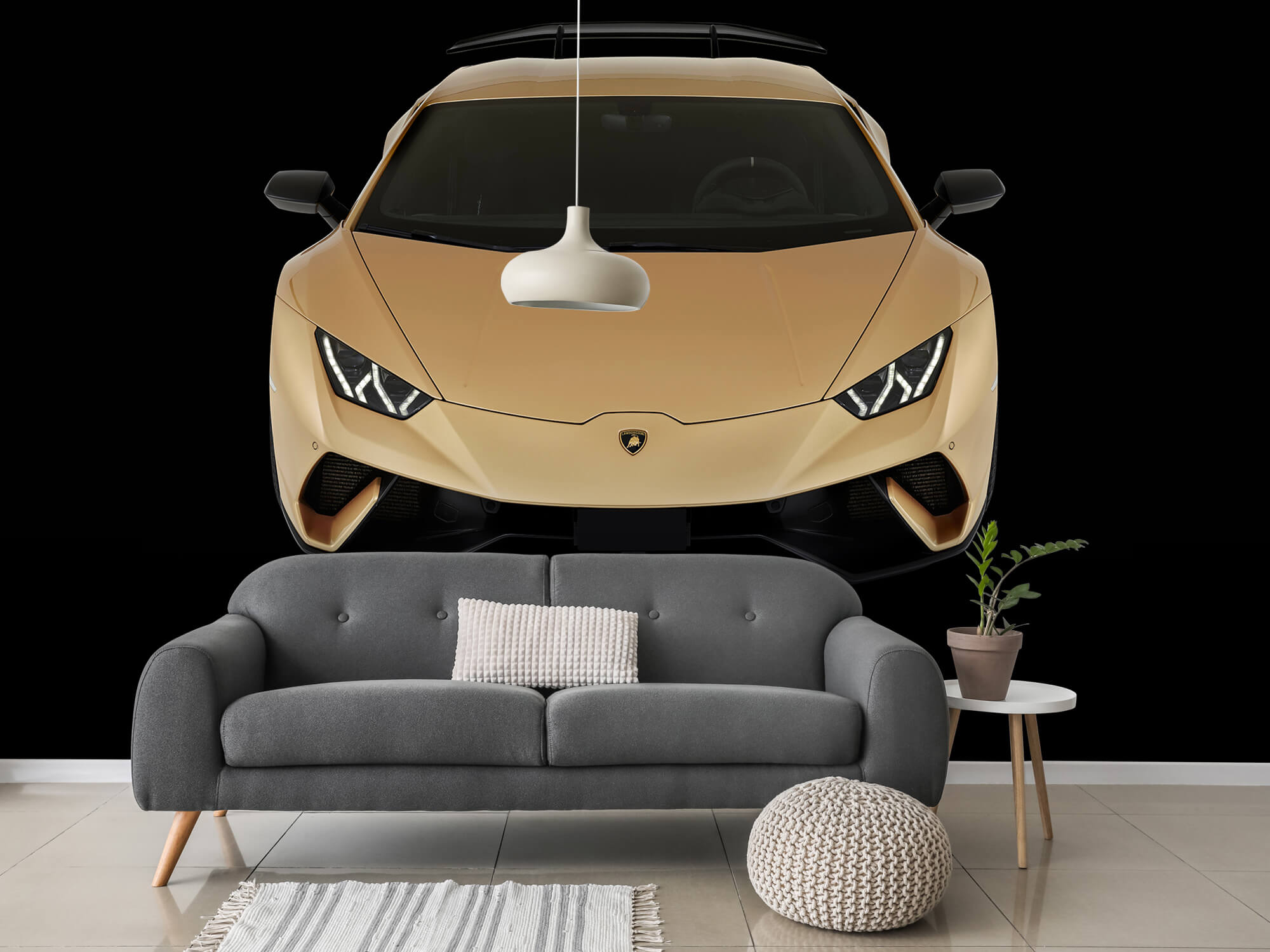 Empapelado Papel pintado con Lamborghini Huracán - frontal desde arriba, negro - Habitación de niño 3