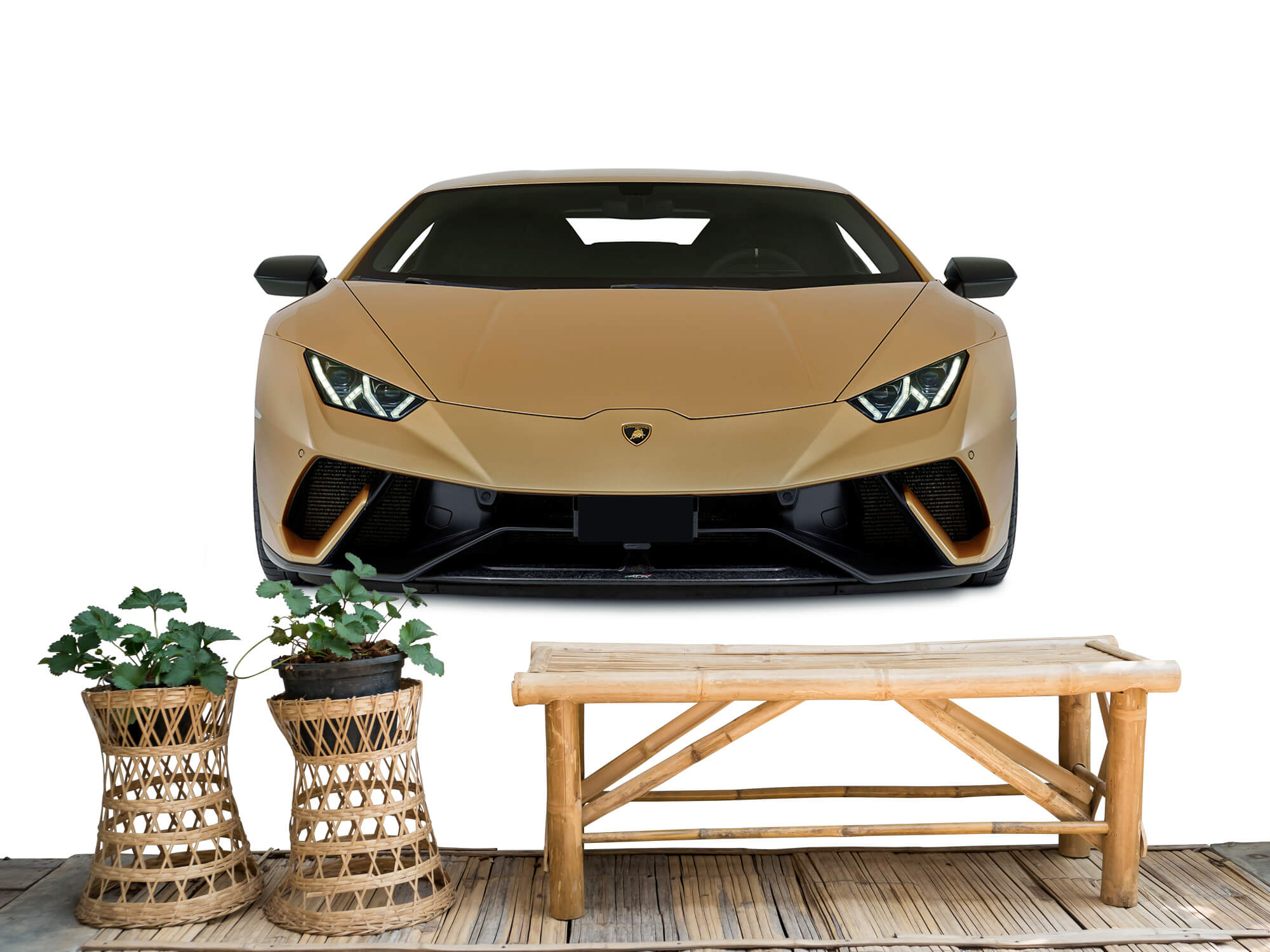 Empapelado Papel pintado con Lamborghini Huracán - frontal, blanco - Habitación de niño 1