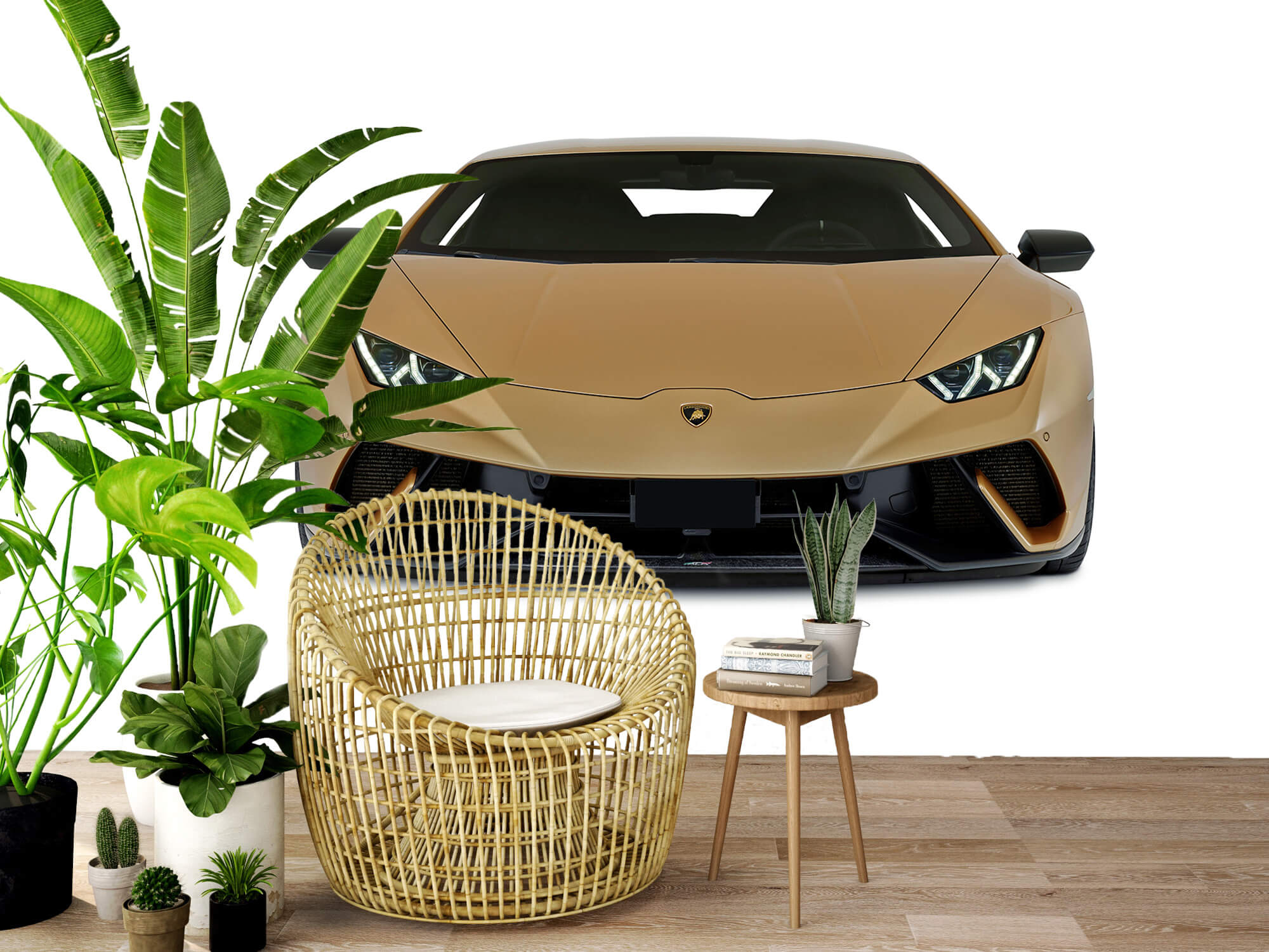 Empapelado Papel pintado con Lamborghini Huracán - frontal, blanco - Habitación de niño 3