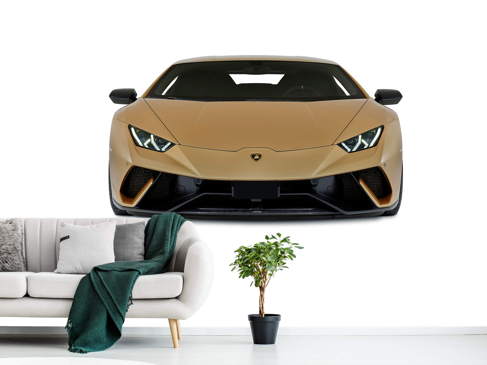 Empapelado Papel pintado con Lamborghini Huracán - frontal, blanco - Habitación de niño 10