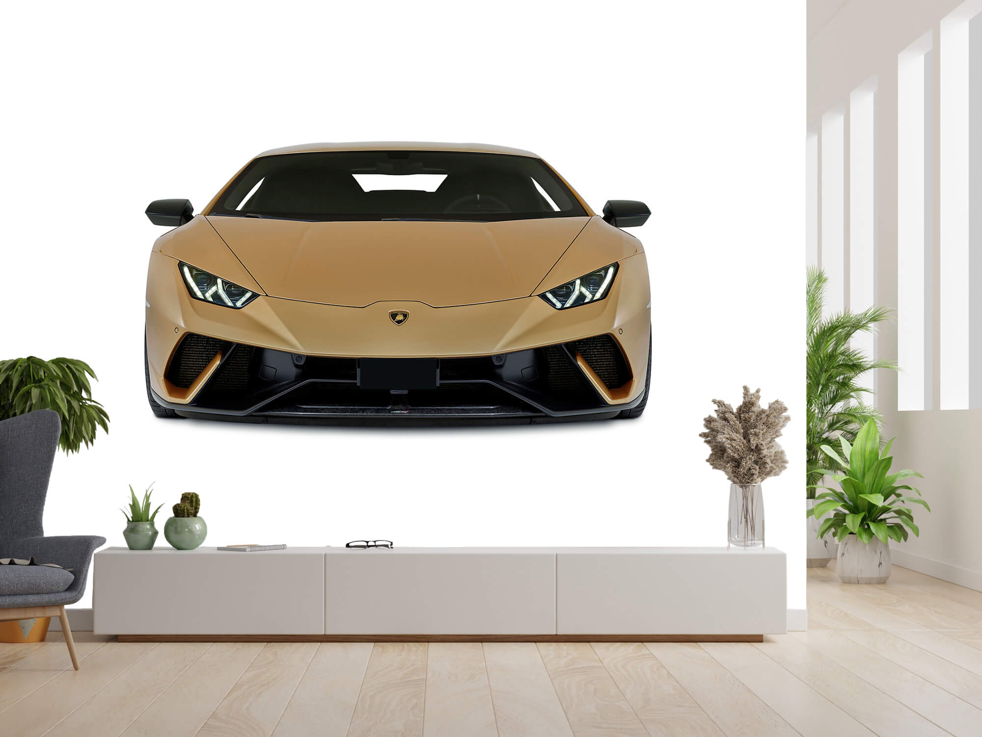 Empapelado Papel pintado con Lamborghini Huracán - frontal, blanco - Habitación de niño 13