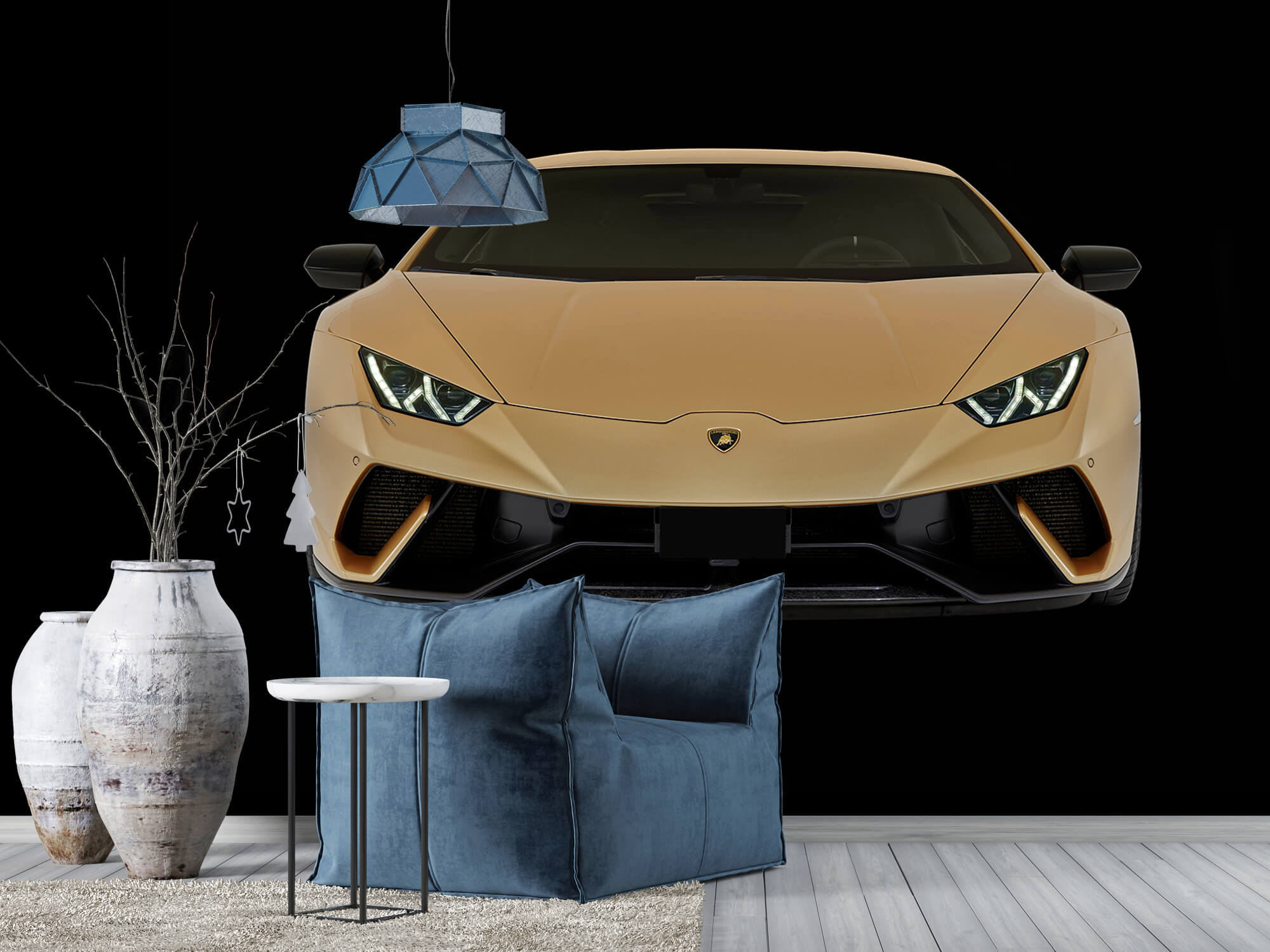 Empapelado Papel pintado con Lamborghini Huracán - frontal, negro - Habitación de adolescentes 10