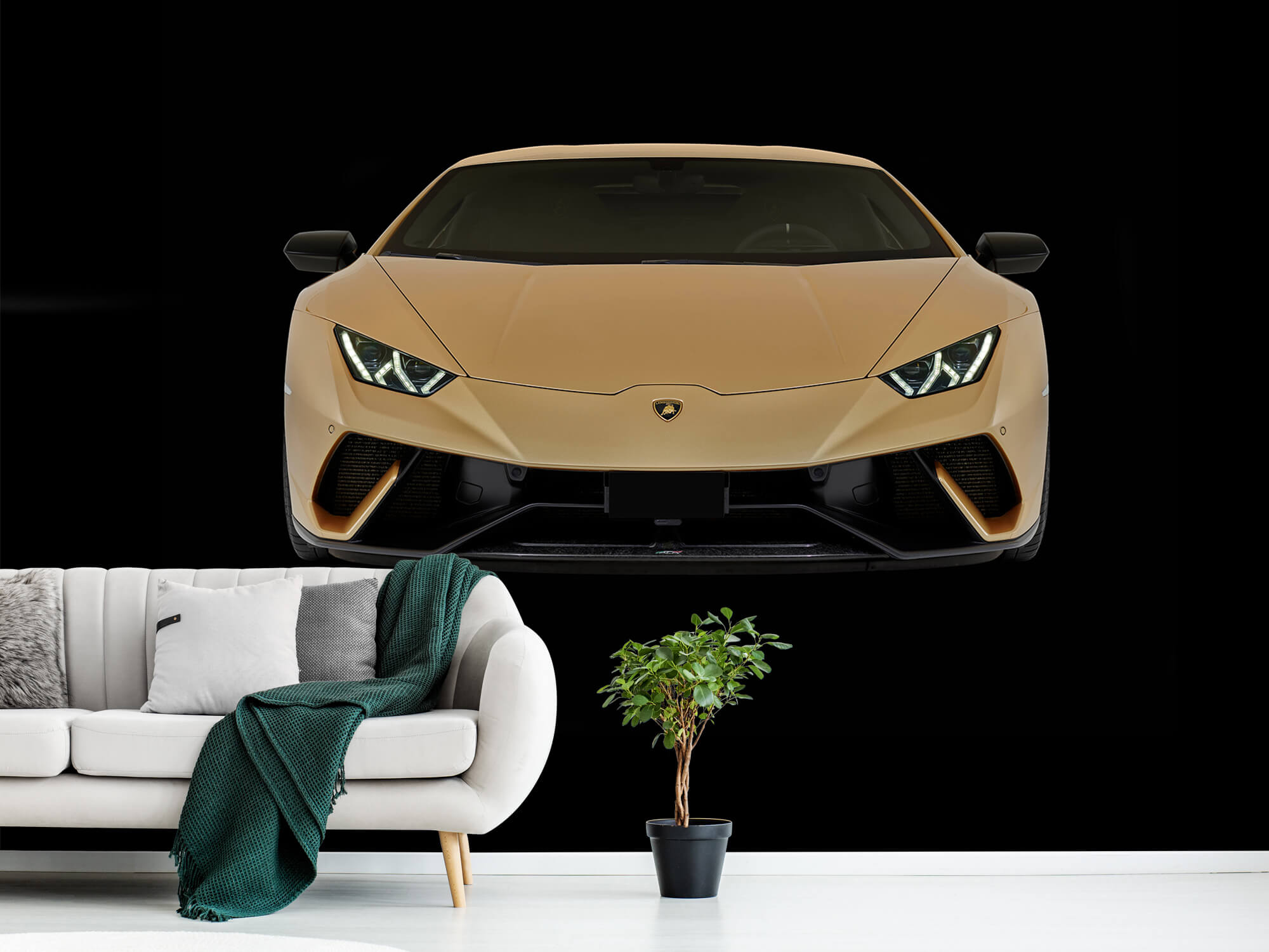 Empapelado Papel pintado con Lamborghini Huracán - frontal, negro - Habitación de adolescentes 1