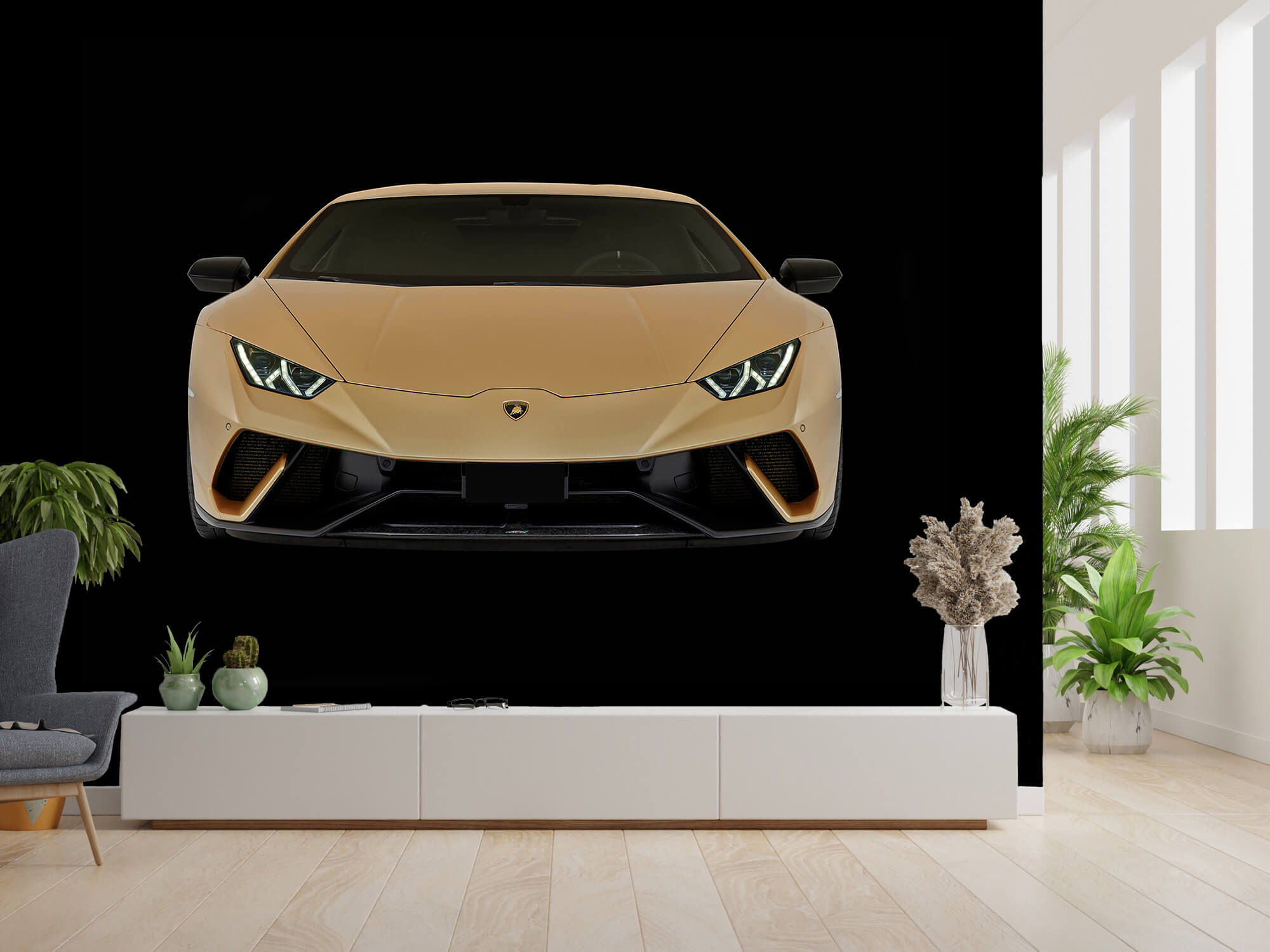 Empapelado Papel pintado con Lamborghini Huracán - frontal, negro - Habitación de adolescentes 2