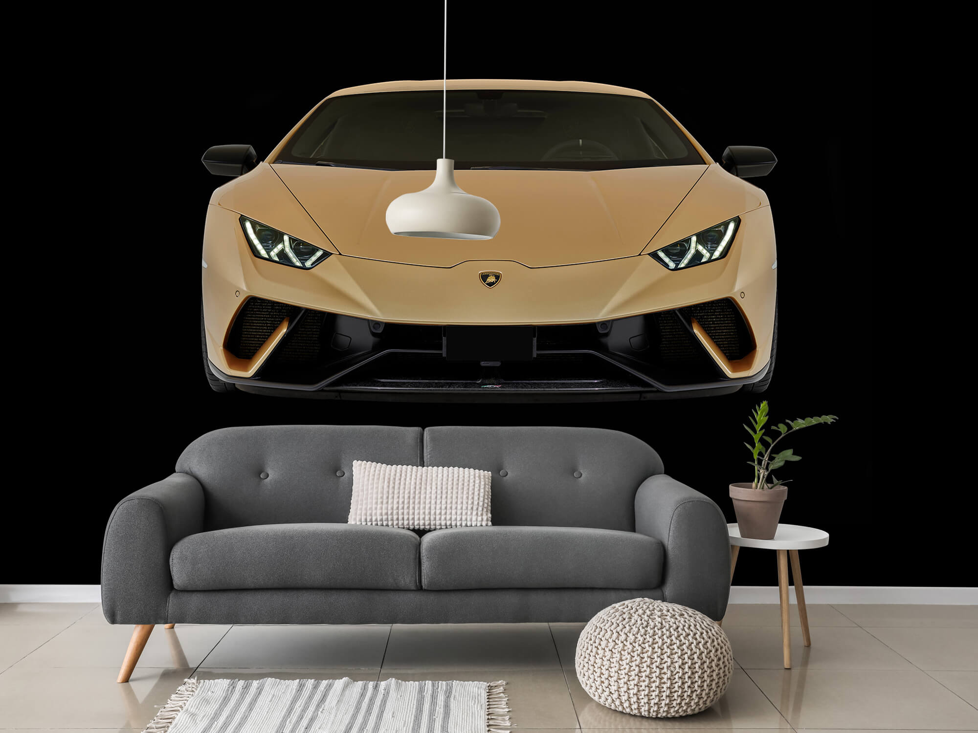 Empapelado Papel pintado con Lamborghini Huracán - frontal, negro - Habitación de adolescentes 3