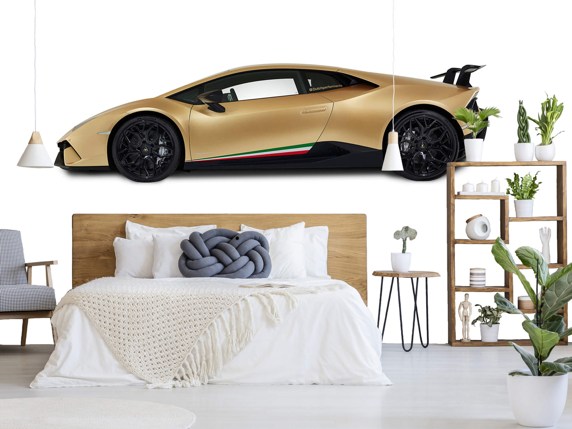 Empapelado Papel pintado con Lamborghini Huracán - lateral, blanco - Habitación de niño 8