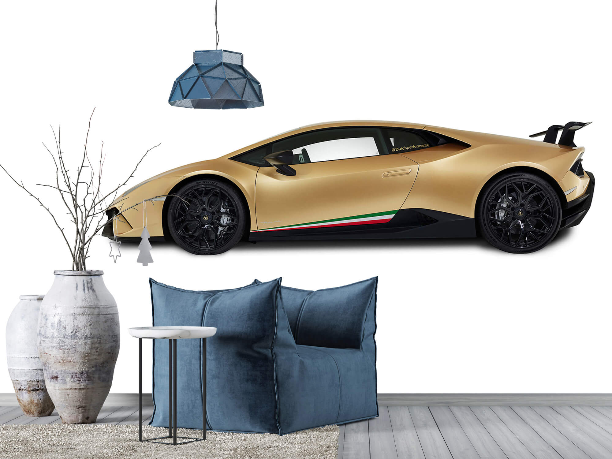 Empapelado Papel pintado con Lamborghini Huracán - lateral, blanco - Habitación de niño 12