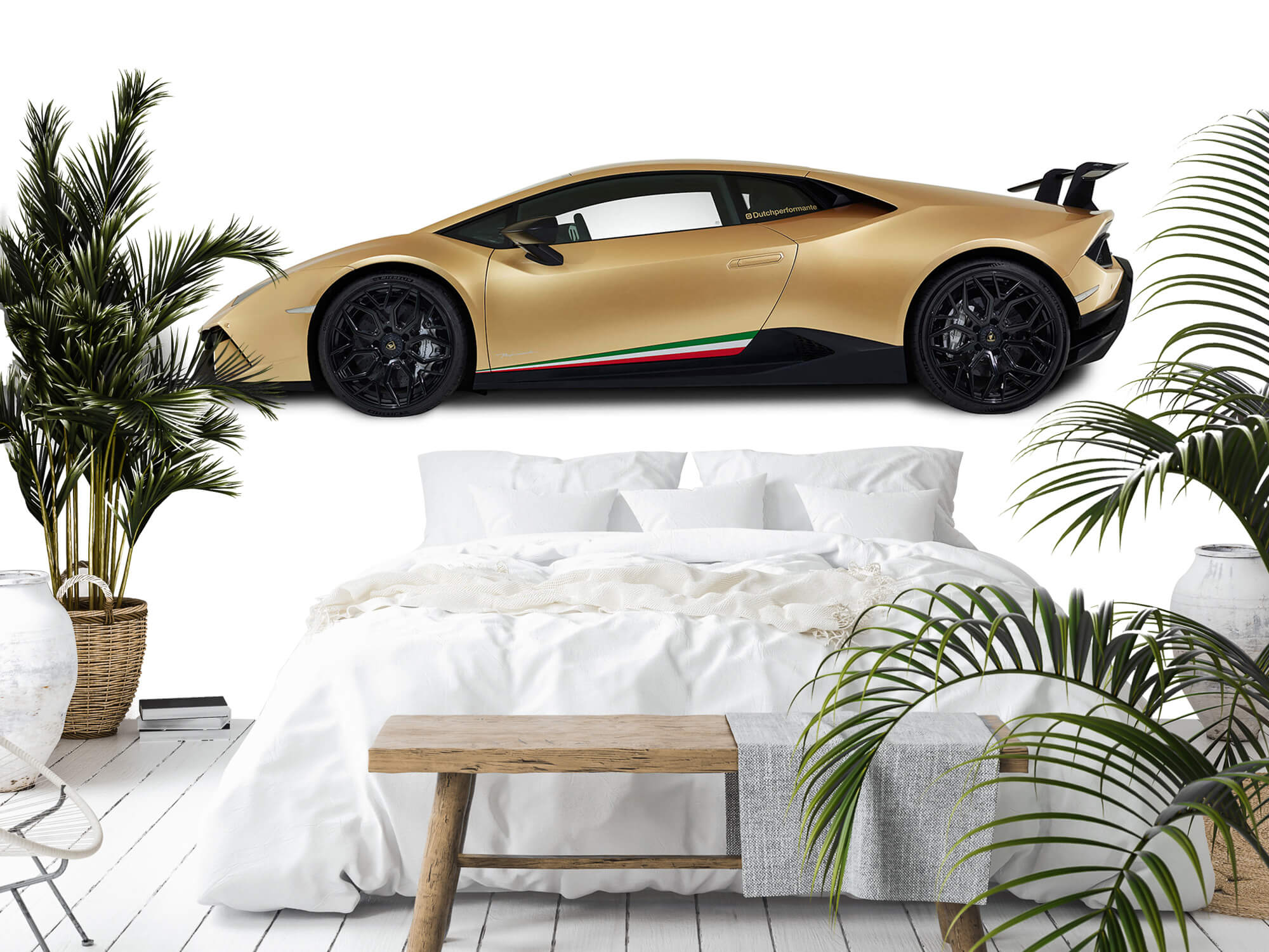 Empapelado Papel pintado con Lamborghini Huracán - lateral, blanco - Habitación de niño 3