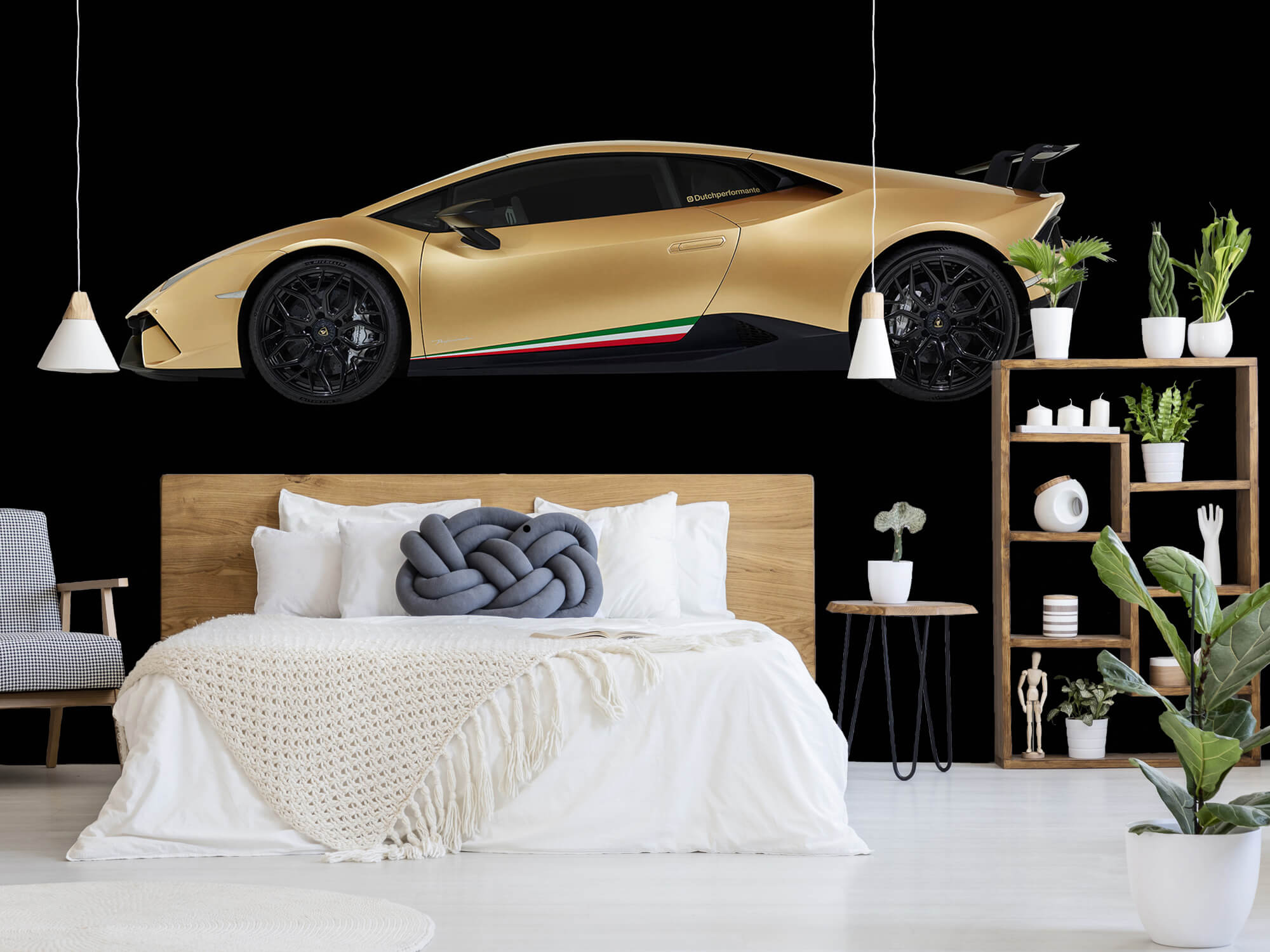 Empapelado Papel pintado con Lamborghini Huracán - lateral, negro - Sala de ocio 5