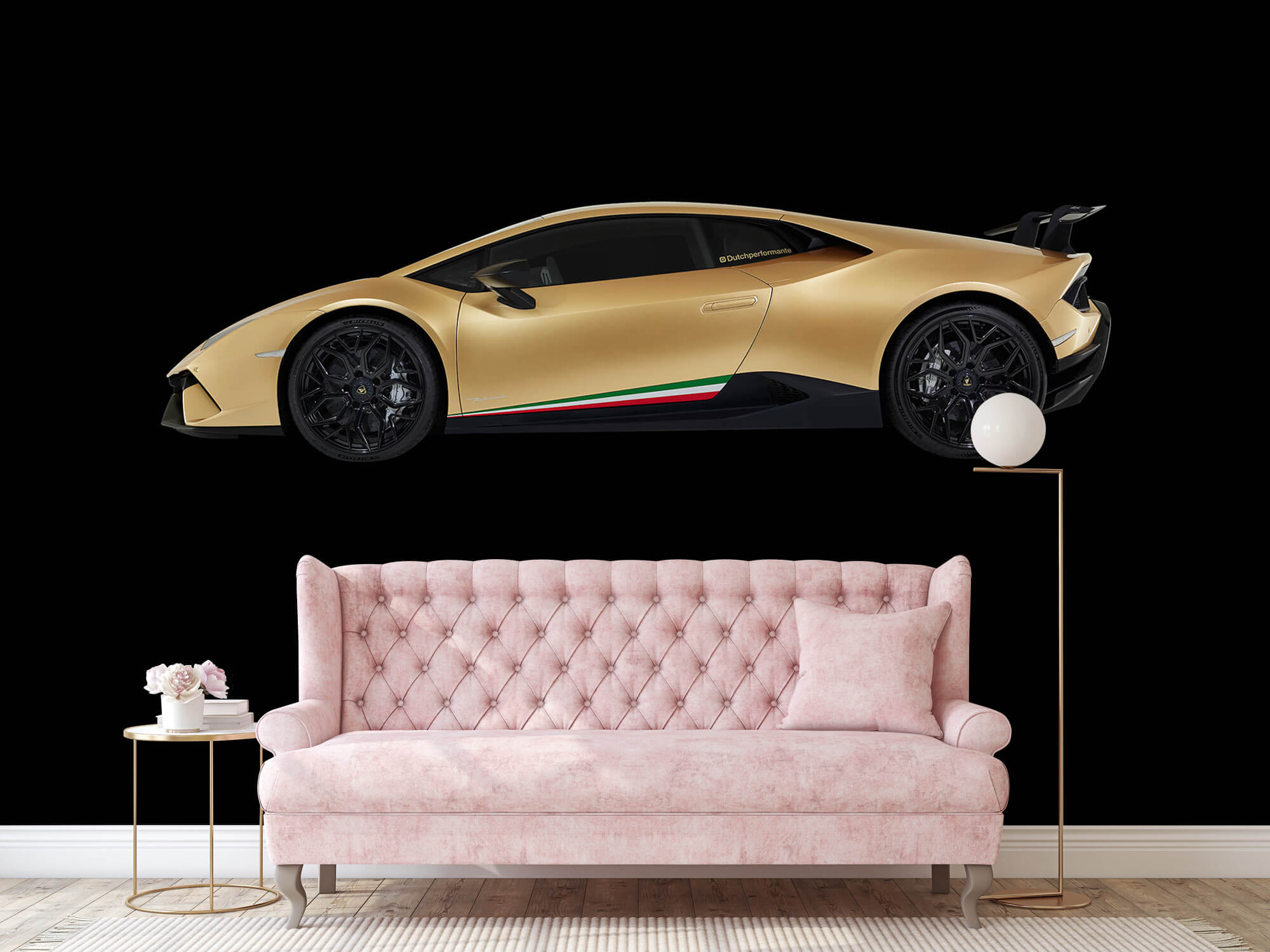 Empapelado Papel pintado con Lamborghini Huracán - lateral, negro - Sala de ocio 14