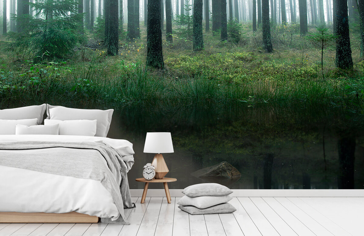 Landscape Papel pintado con Lago en el bosque - Salón 11