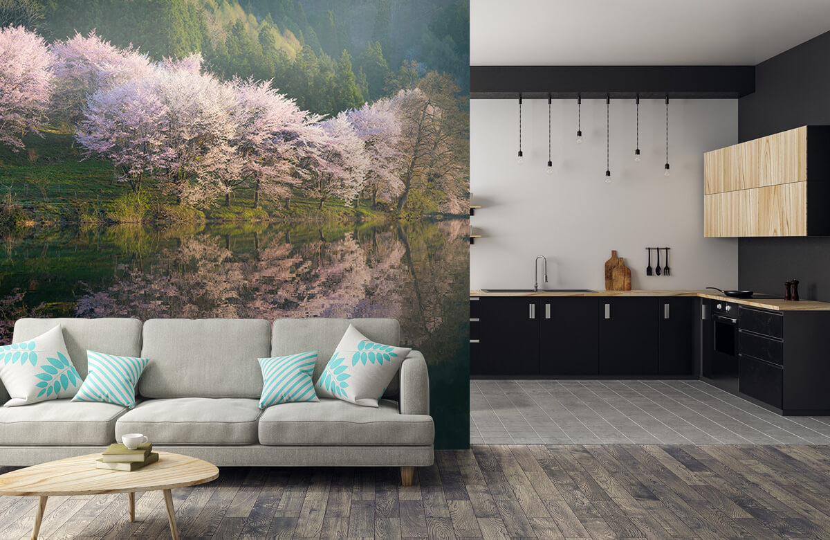 Landscape Papel pintado con Sakura - Salón 9