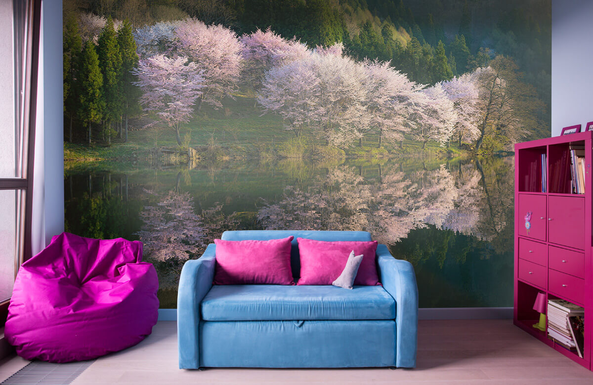 Landscape Papel pintado con Sakura - Salón 4