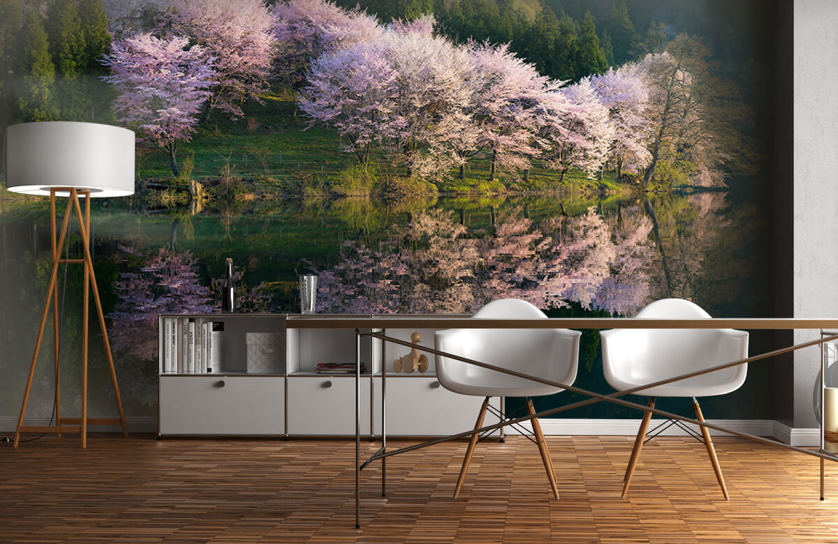 Landscape Papel pintado con Sakura - Salón 1