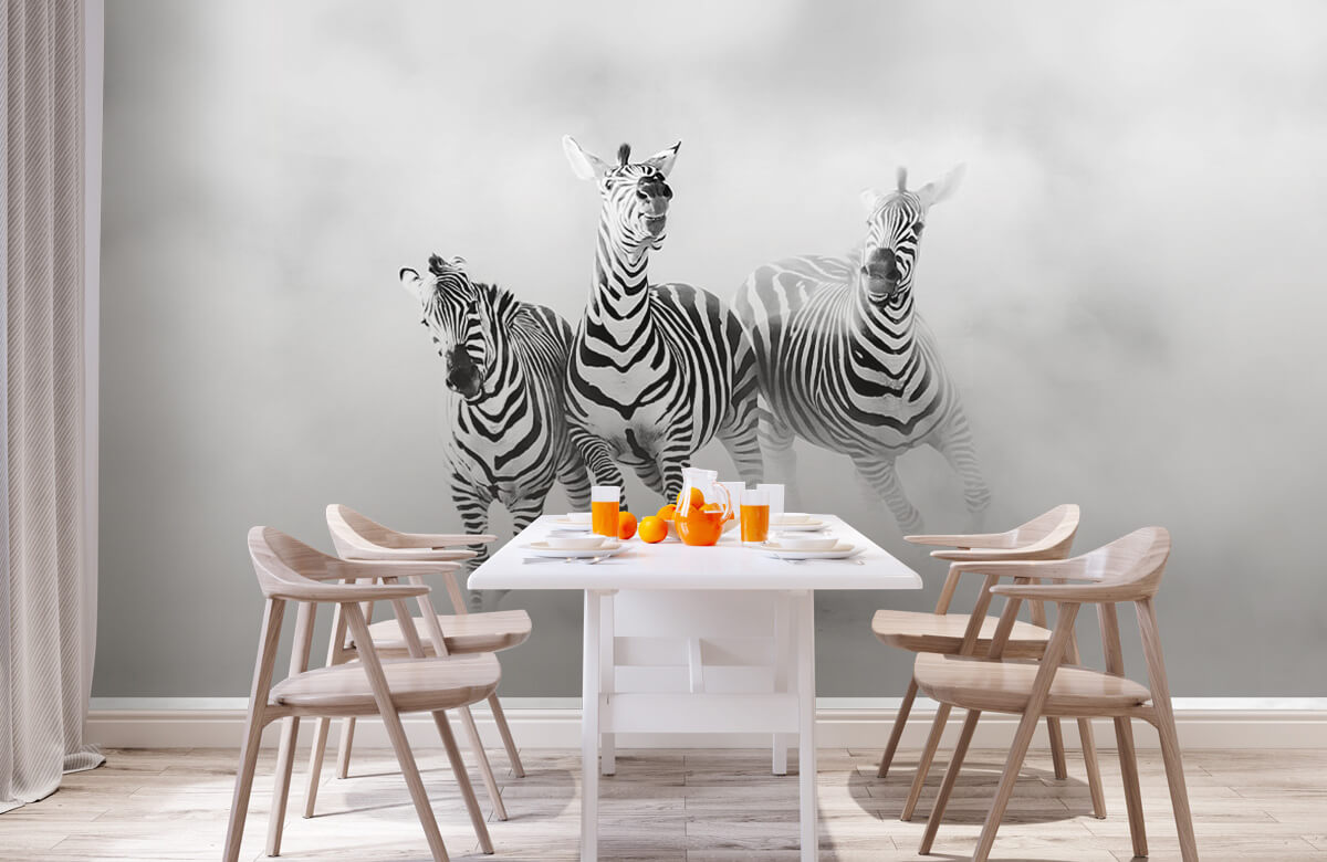 Wilde dieren Papel pintado con Cebras - Salón 3