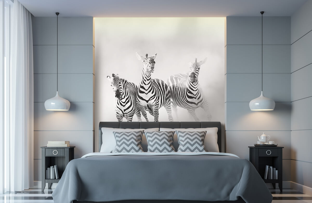 Wilde dieren Papel pintado con Cebras - Salón 4