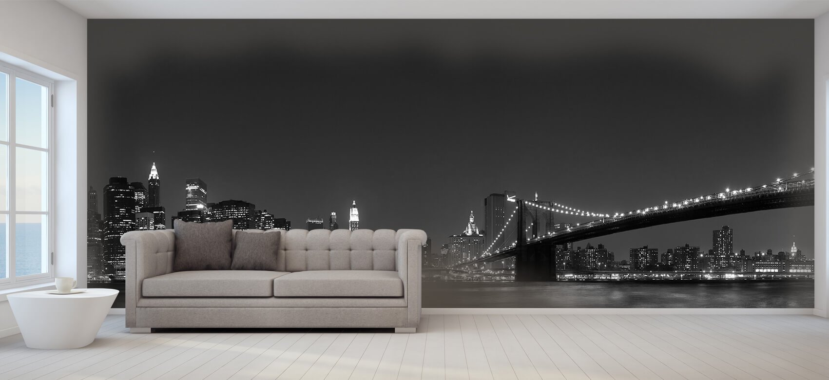 Nacht Papel pintado con El horizonte de Manhattan y el puente de Brooklyn - Habitación de adolescentes 9