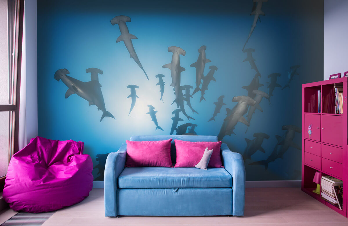 Underwater Papel pintado con Tiburón martillo - Fotografía submarina - Habitación de adolescentes 9