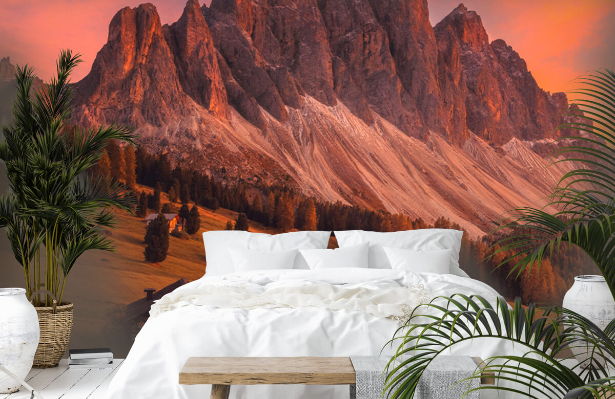 Landscape Papel pintado con Cabañas en los Dolomitas - Salón 8