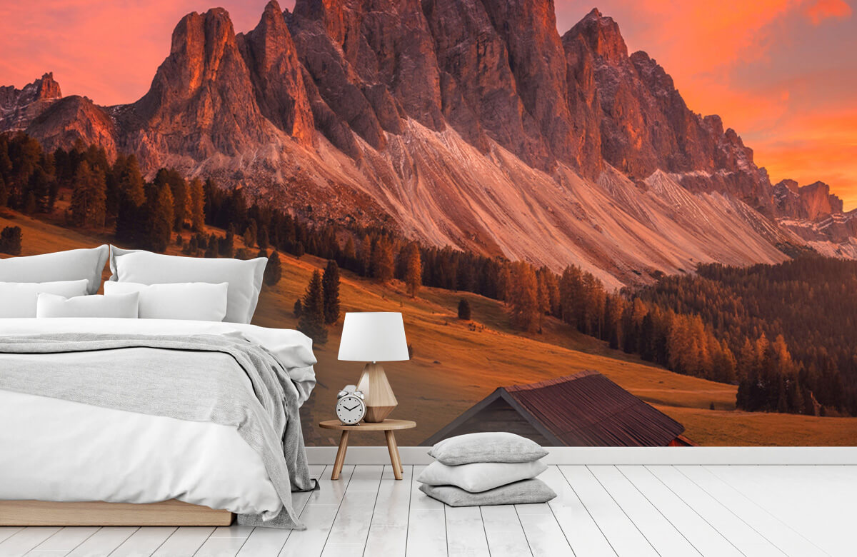 Landscape Papel pintado con Cabañas en los Dolomitas - Salón 11