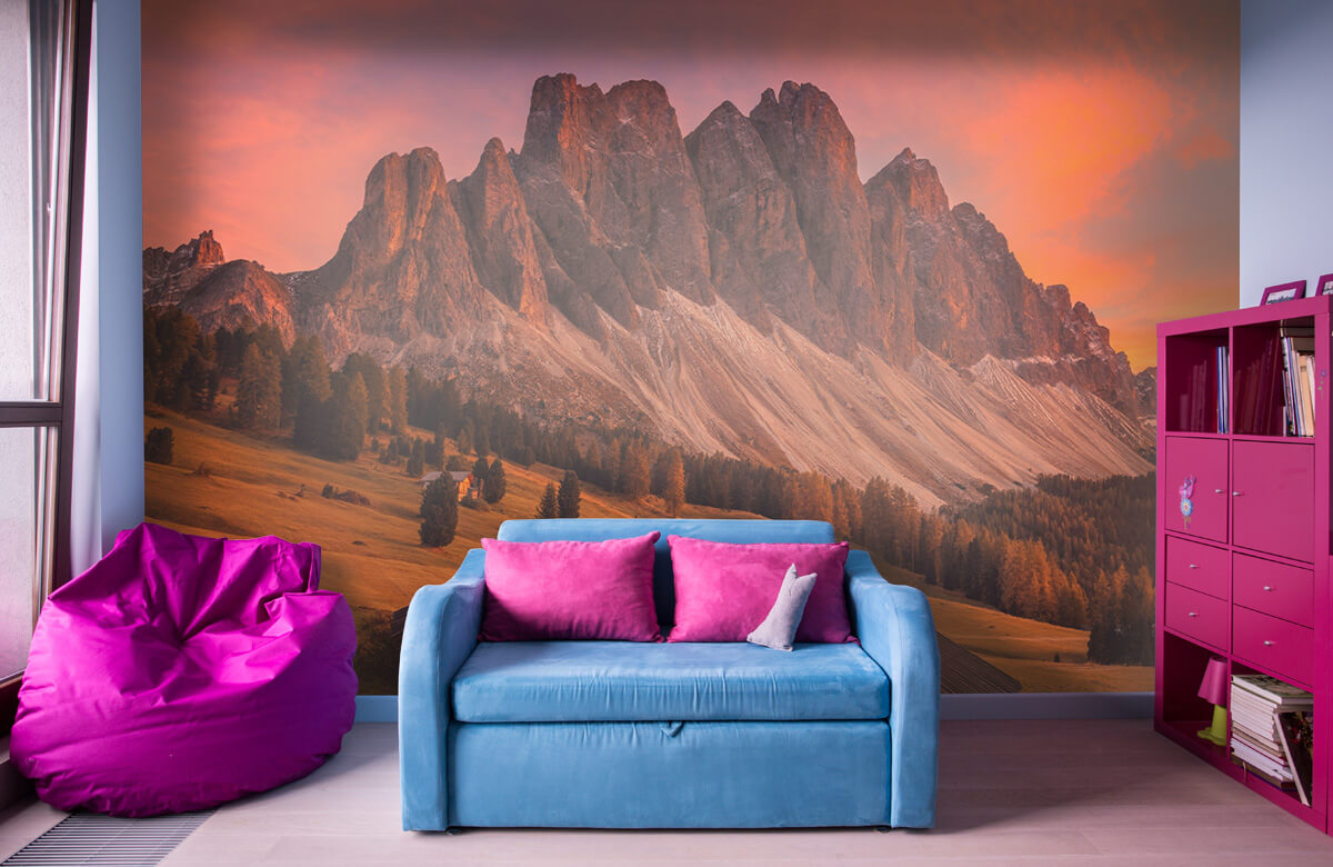 Landscape Papel pintado con Cabañas en los Dolomitas - Salón 3