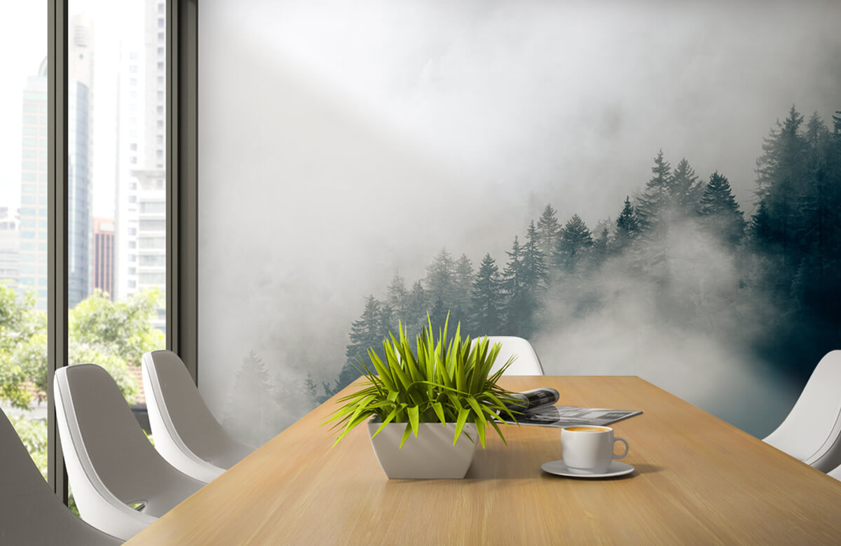 Empapelado Papel pintado con Mañana alpina con niebla - Habitación 4