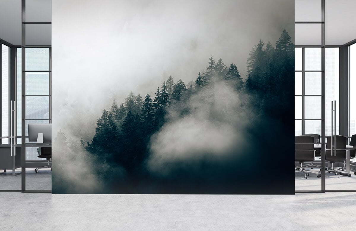 Empapelado Papel pintado con Mañana alpina con niebla - Habitación 6