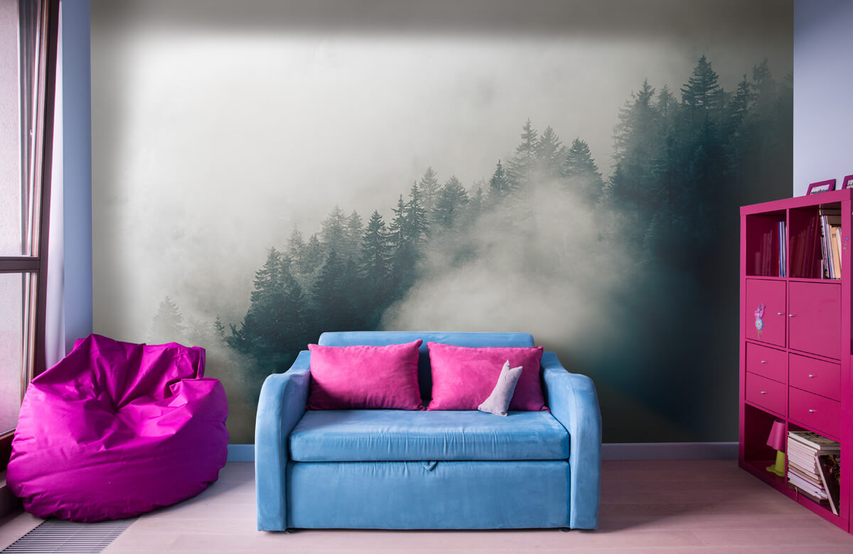 Empapelado Papel pintado con Mañana alpina con niebla - Habitación 11