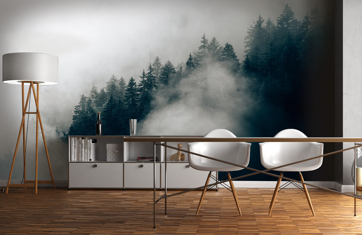 Empapelado Papel pintado con Mañana alpina con niebla - Habitación 10