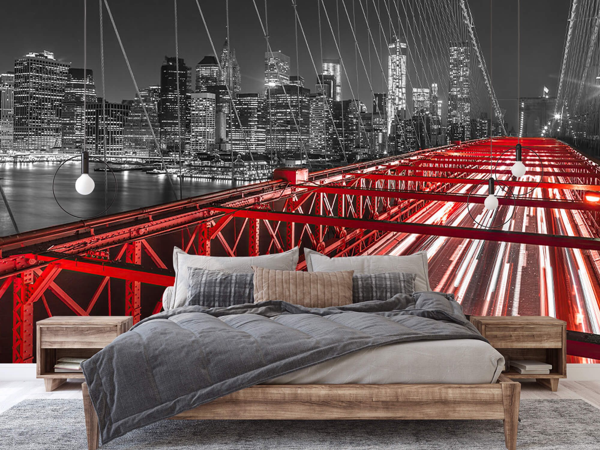  Papel pintado con Puente rojo de Brooklyn - Habitación de adolescentes 3