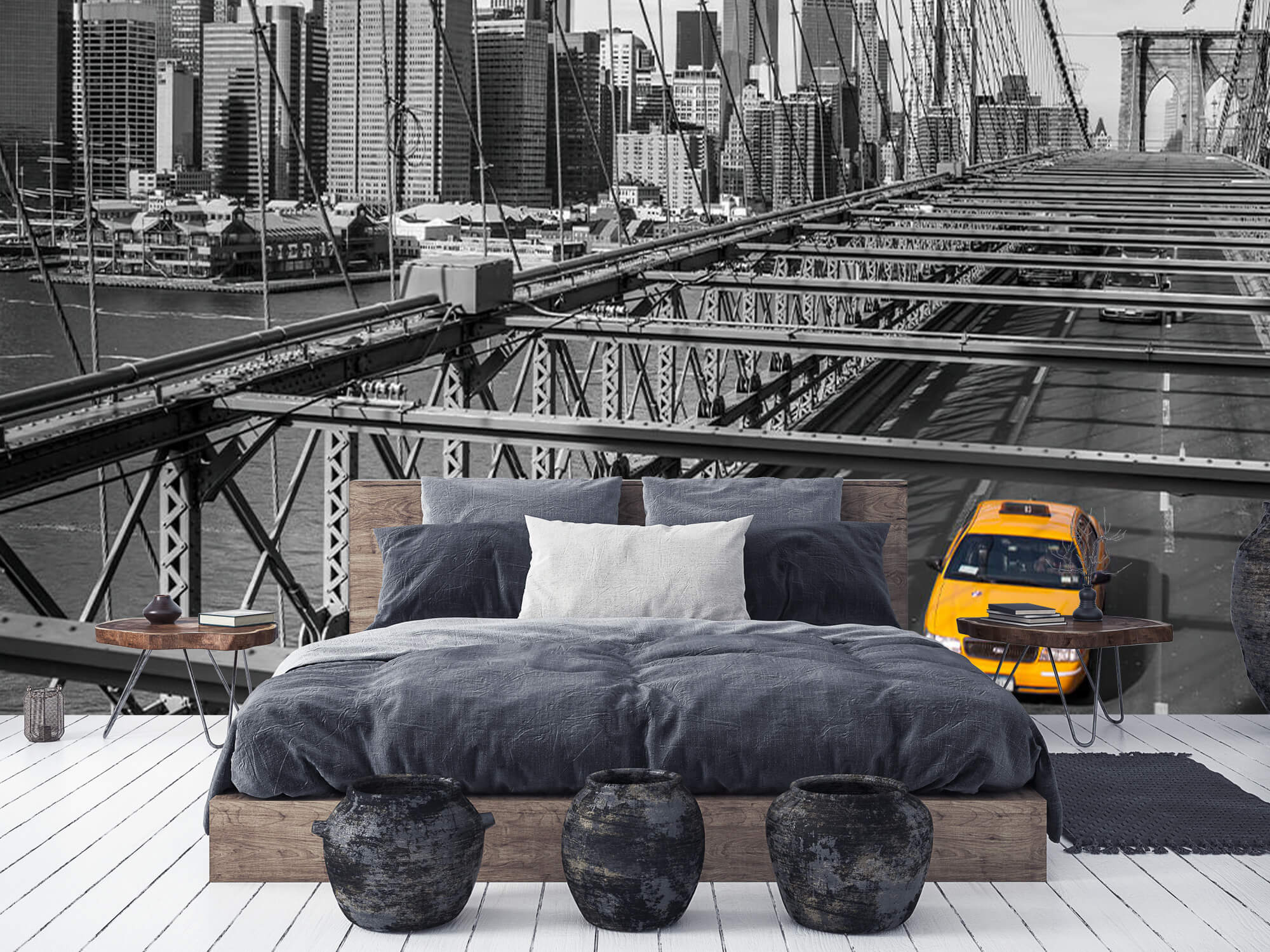  Papel pintado con Un taxi a través del puente de Brooklyn - Habitación de adolescentes 9
