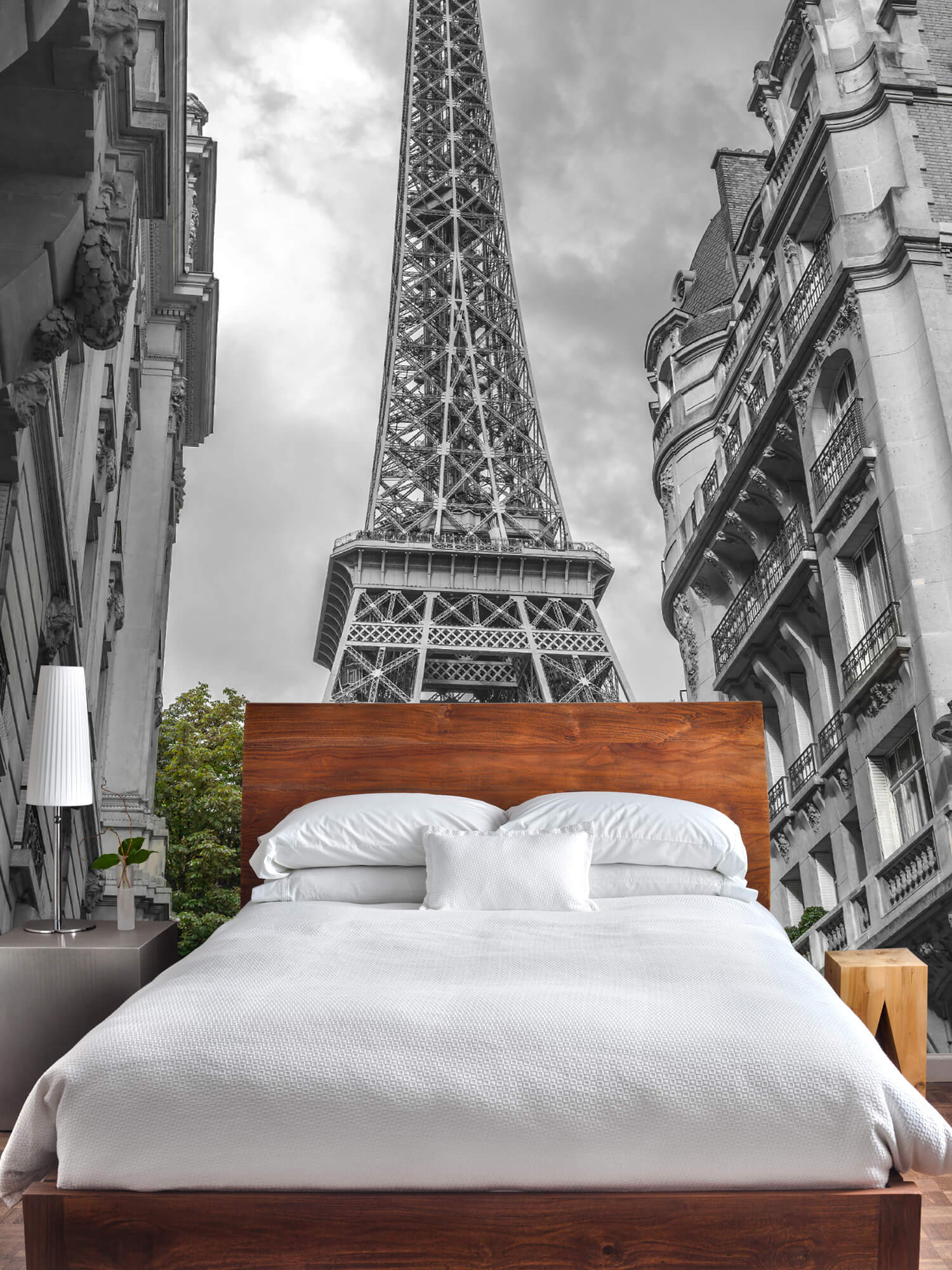  Papel pintado con Torre Eiffel en blanco y negro - Pasillo 5