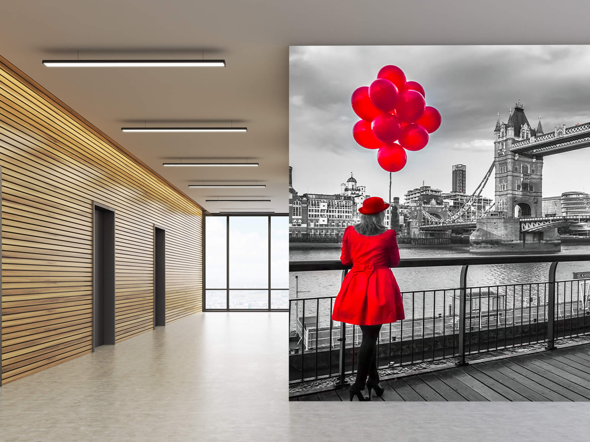  Papel pintado con Mujer en el Tower Bridge - Salón 9